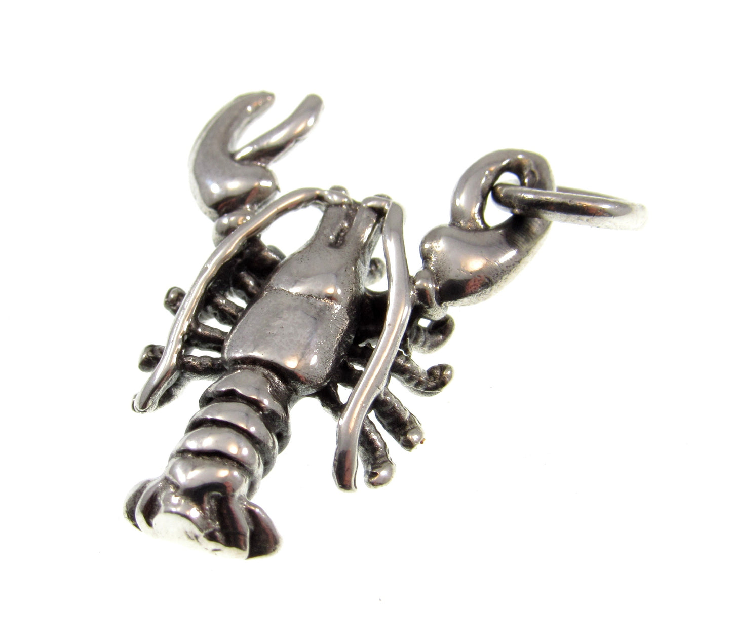 Solid 925 Sterling Silver Lobster Charm – 3D Lobster Pendant, Ocean Animal Jewelry, Nautical Sea Life Gift for Fish & Beach Lovers