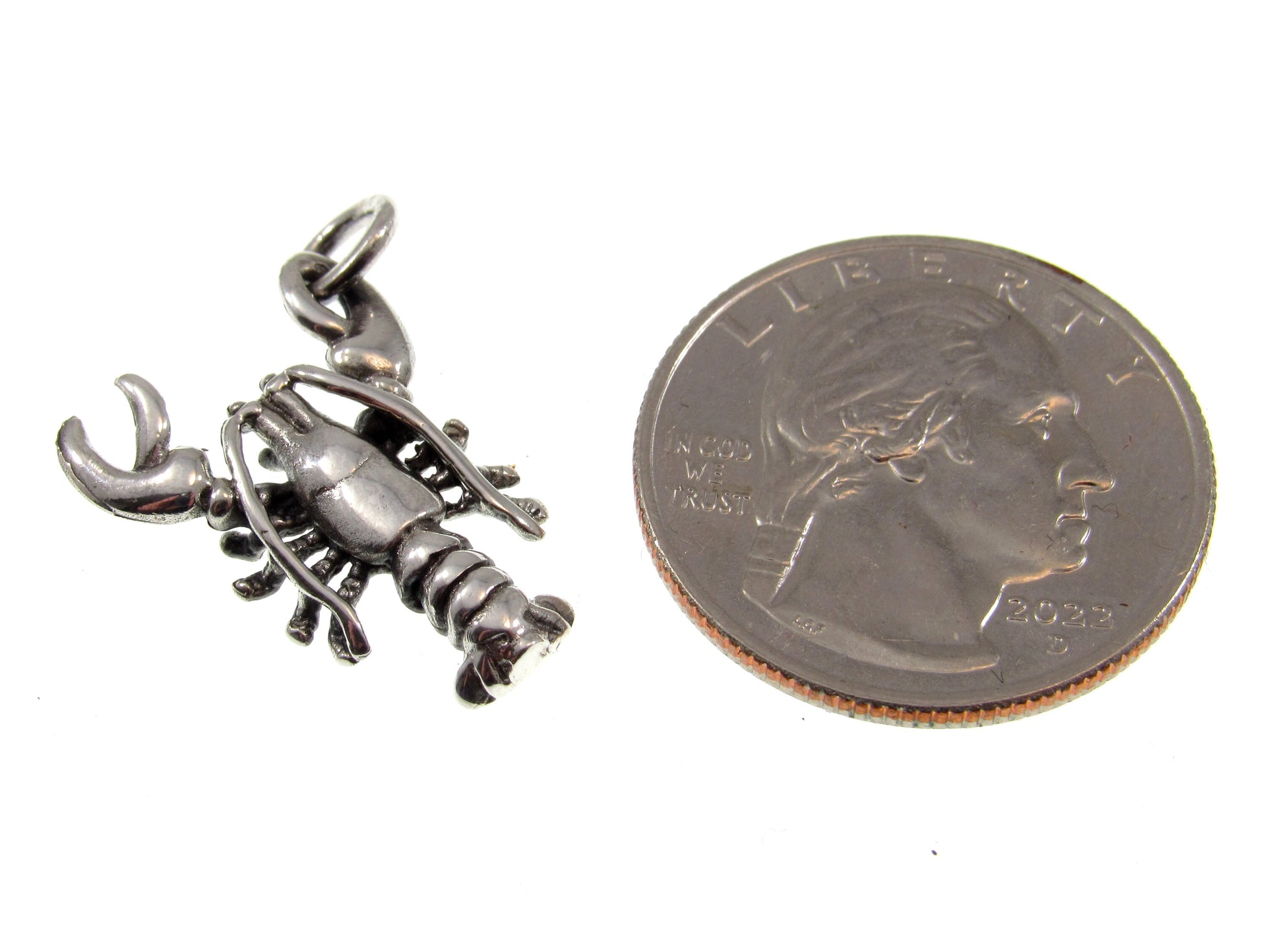 Solid 925 Sterling Silver Lobster Charm – 3D Lobster Pendant, Ocean Animal Jewelry, Nautical Sea Life Gift for Fish & Beach Lovers