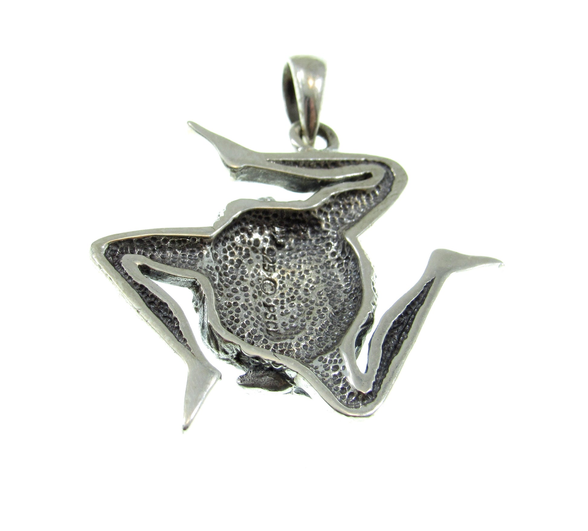 Solid 925 Sterling Silver Medusa / Sicilian Trinacria and Pentacle Star Pendant, Protection Amulet, Witch Talisman