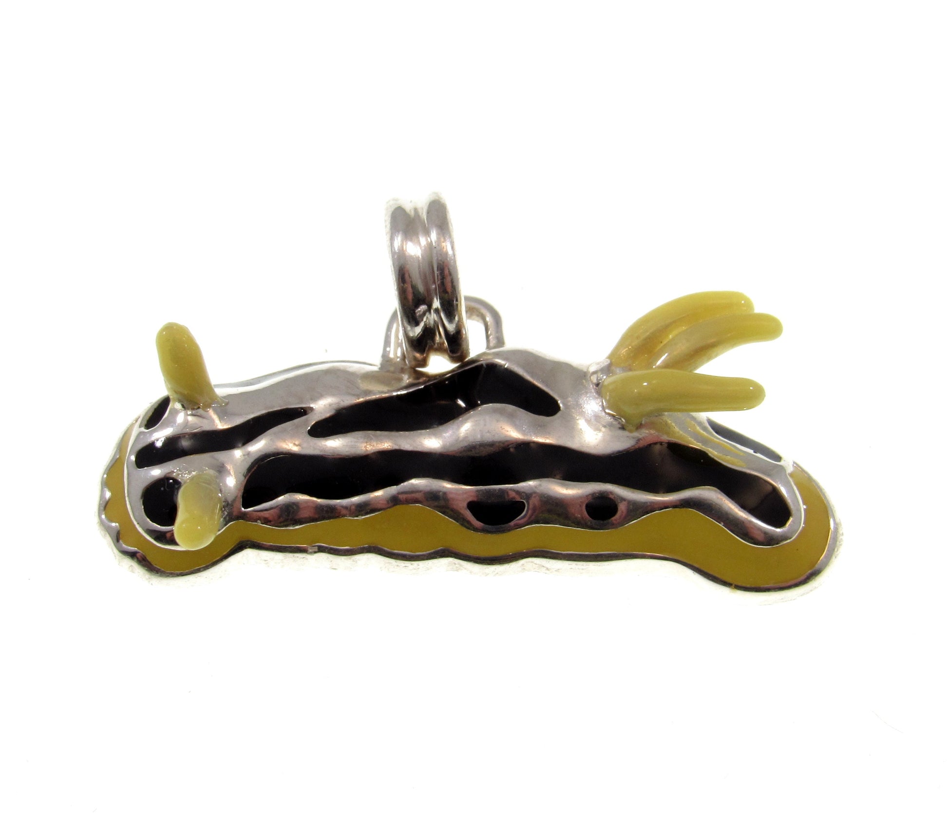 Solid 925 Sterling Silver Nudibranch Sea Life Pendant, Handcrafted Ocean Jewelry
