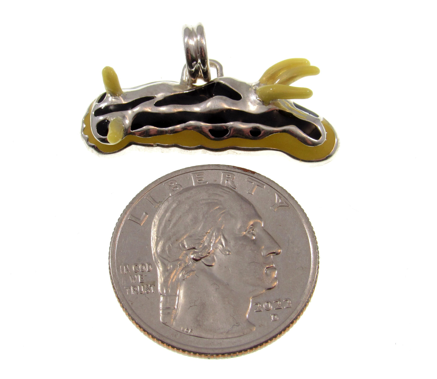 Solid 925 Sterling Silver Nudibranch Sea Life Pendant, Handcrafted Ocean Jewelry