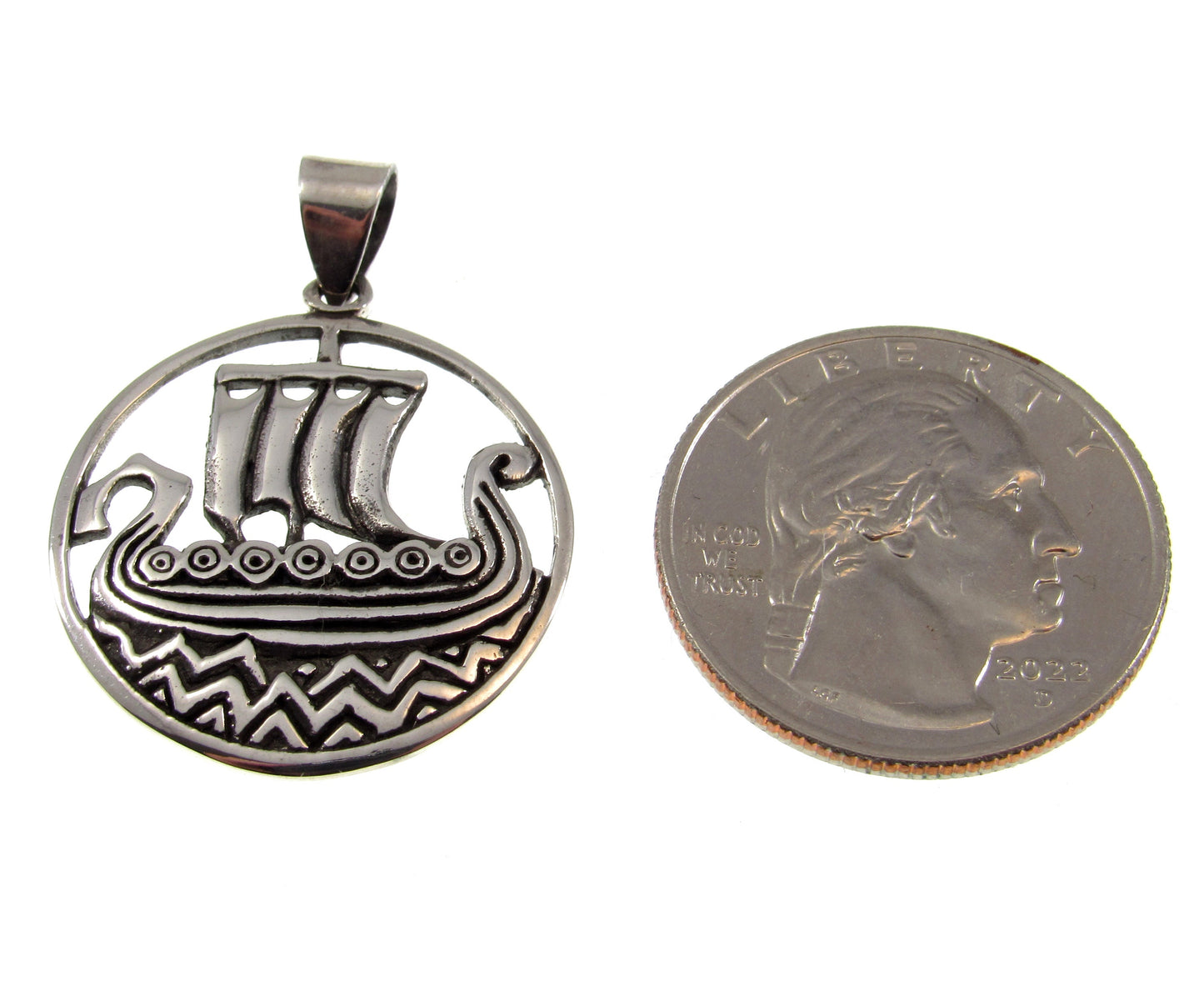 Solid 925 Sterling Silver Viking Ship Pendant, Norse Drakkar Necklace, Nordic Warrior Jewelry, Scandinavian Boat Amulet, Viking Gift for Him