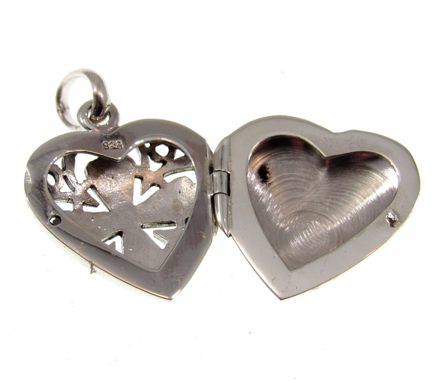 Solid 925 Sterling Silver Cross in Heart Photo Locket, Handcrafted Keepsake Pendant