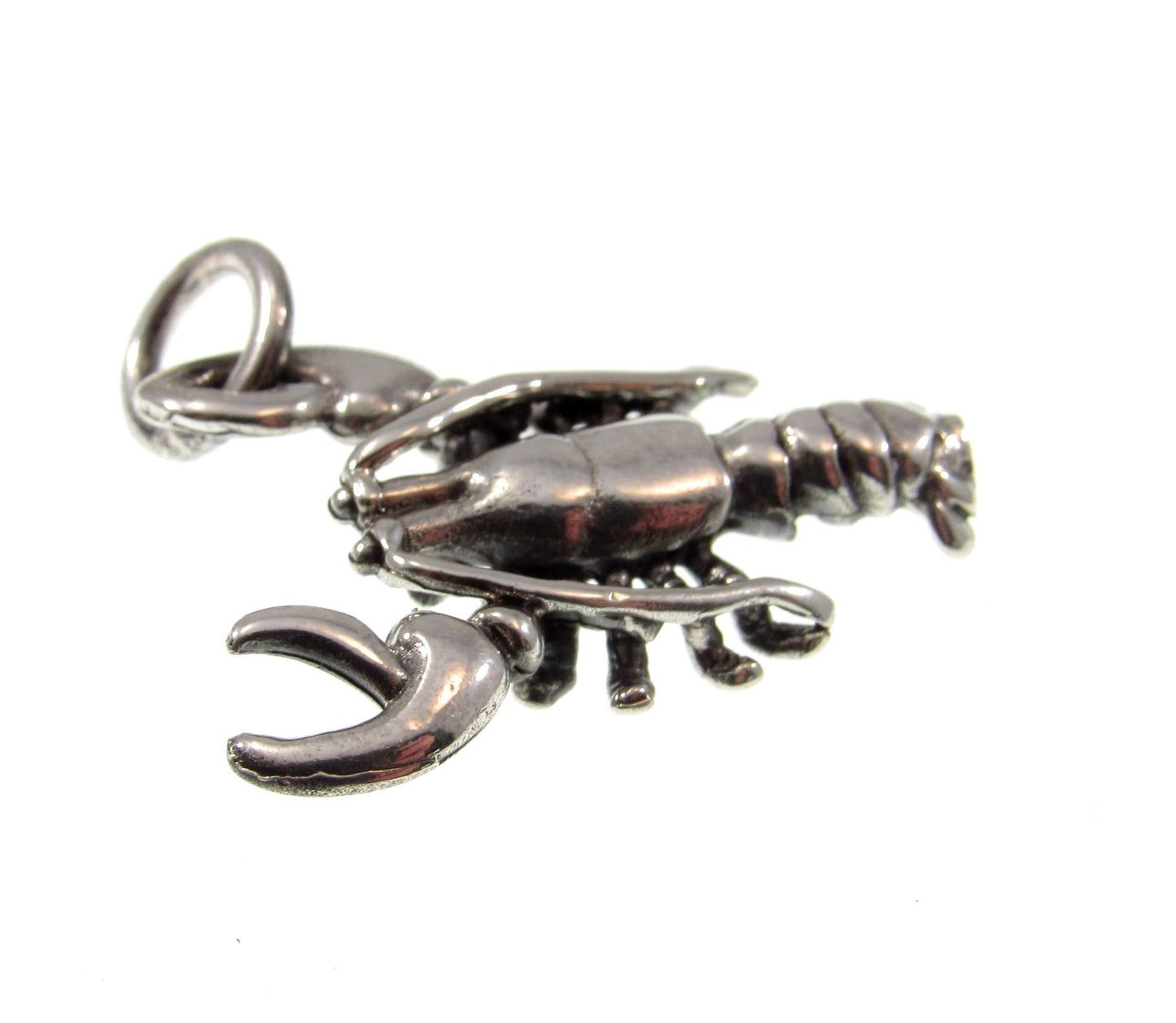 Solid 925 Sterling Silver Lobster Charm – 3D Lobster Pendant, Ocean Animal Jewelry, Nautical Sea Life Gift for Fish & Beach Lovers