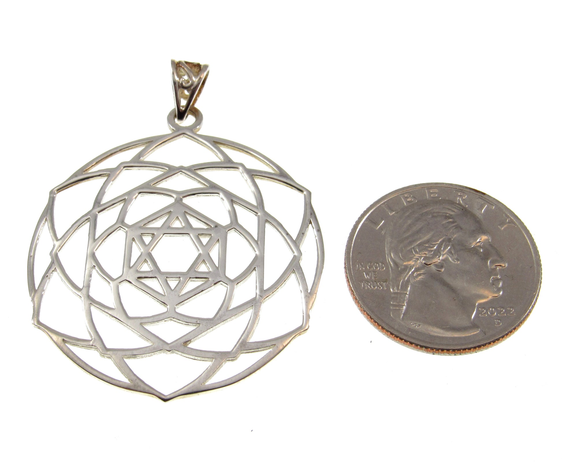 Solid 925 Sterling Silver Star of David Seal of Solomon Pendant, Handcrafted Religious Jewelry