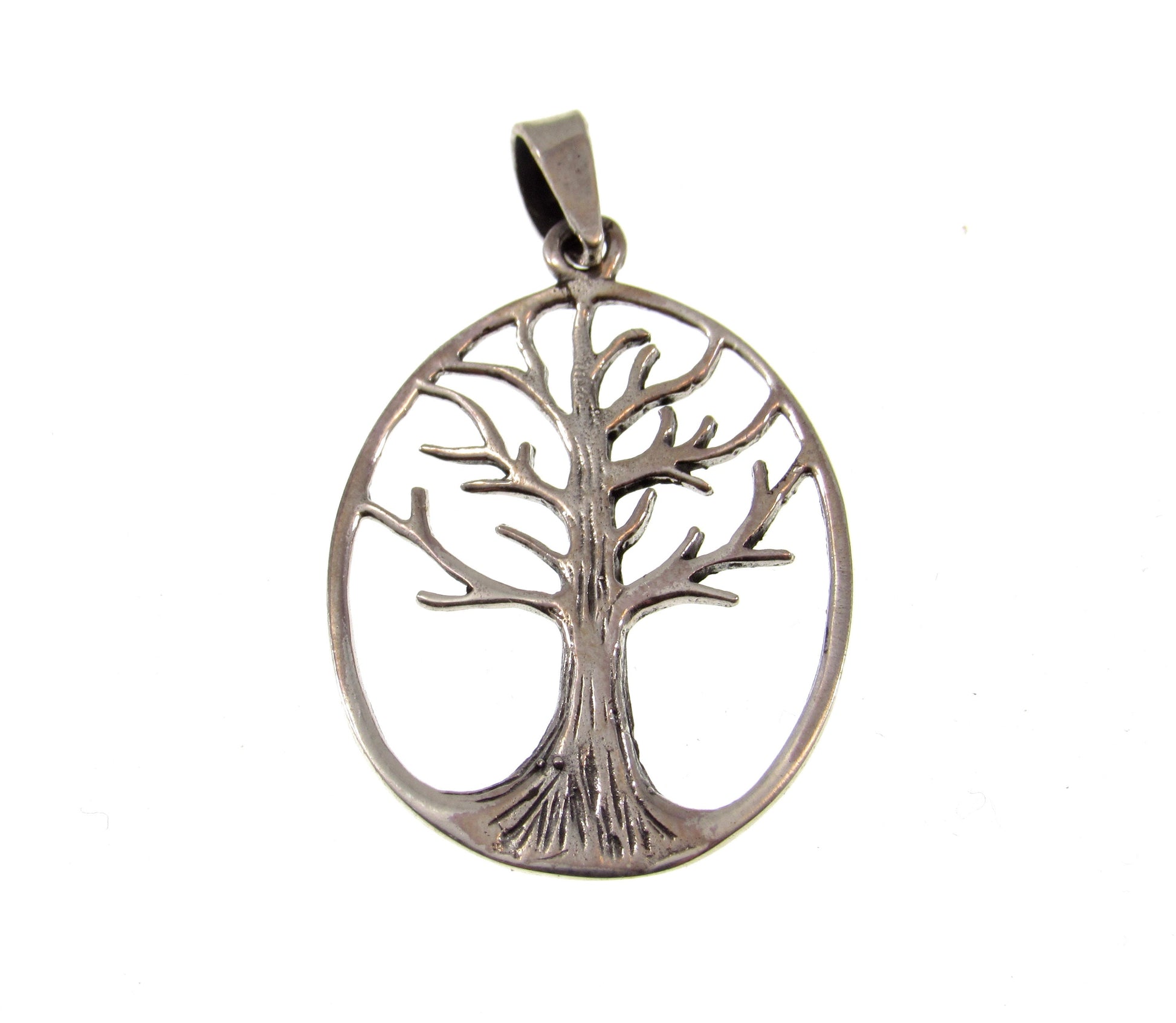 Solid 925 Sterling Silver Cut Out Tree of Life Pendant, Handcrafted Yggdrasil Jewelry