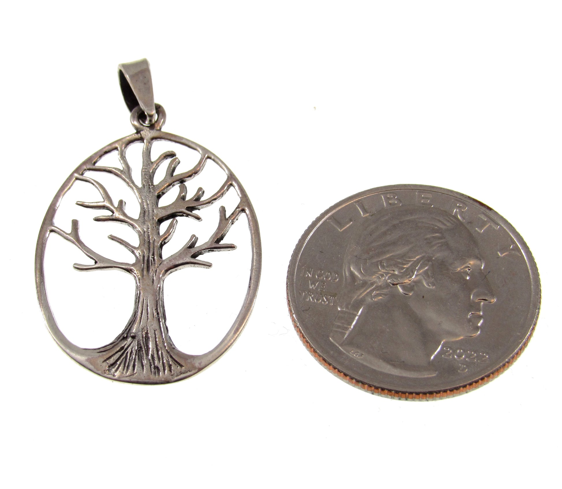Solid 925 Sterling Silver Cut Out Tree of Life Pendant, Handcrafted Yggdrasil Jewelry