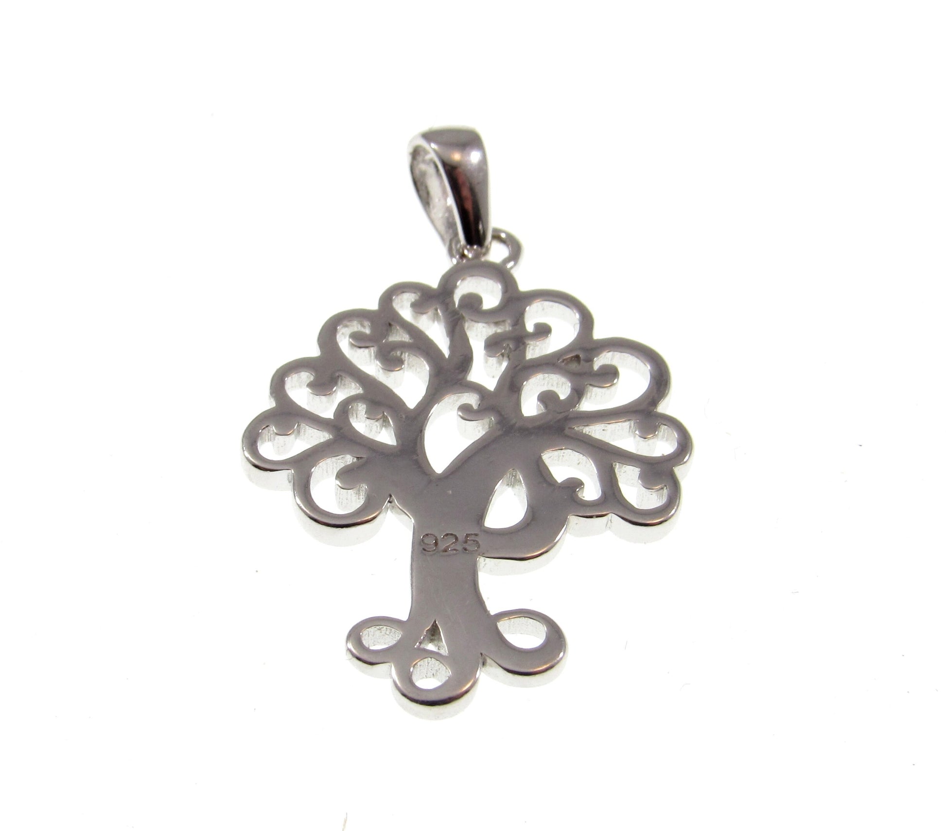 Solid 925 Sterling Silver Ornate Tree of Life Charm, Handcrafted Yggdrasil Pendant