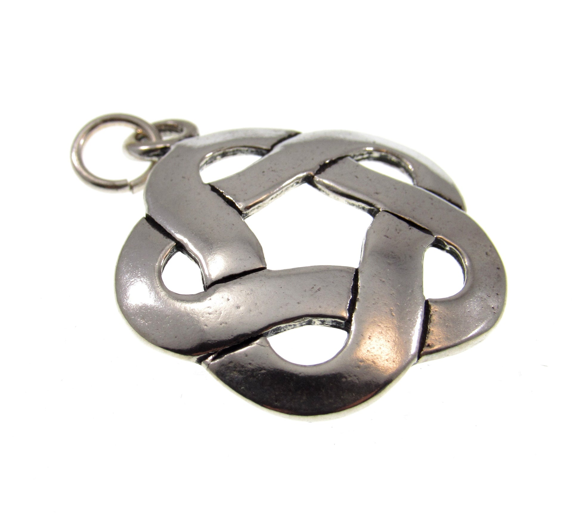 Solid 925 Sterling Silver Celtic Cinquefoil Knot Pendant, Solomon's Seal, Handcrafted Pentafoil Knot Jewelry