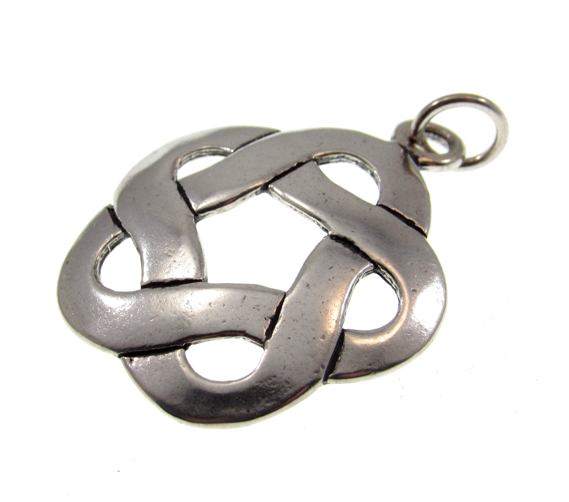 Solid 925 Sterling Silver Celtic Cinquefoil Knot Pendant, Solomon's Seal, Handcrafted Pentafoil Knot Jewelry