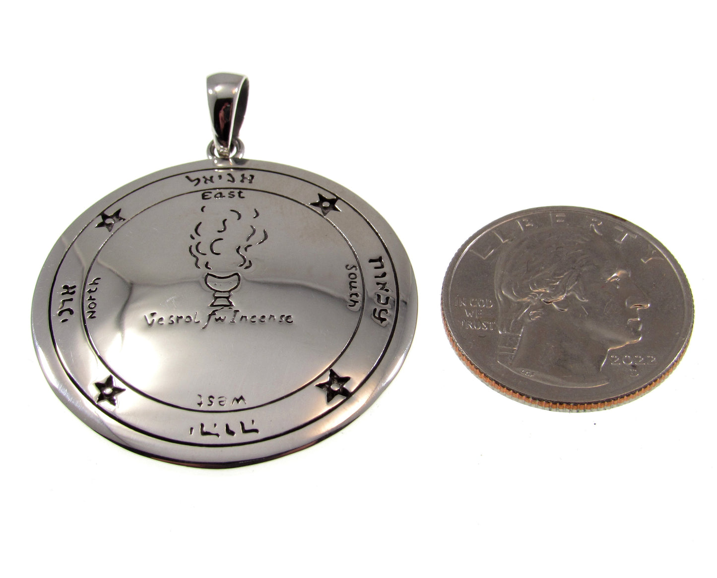 Solid 925 Sterling Silver Circle for the Consecration of the Stars Pendant, Handcrafted Solomon's Seal Amulet, Celestial Talisman