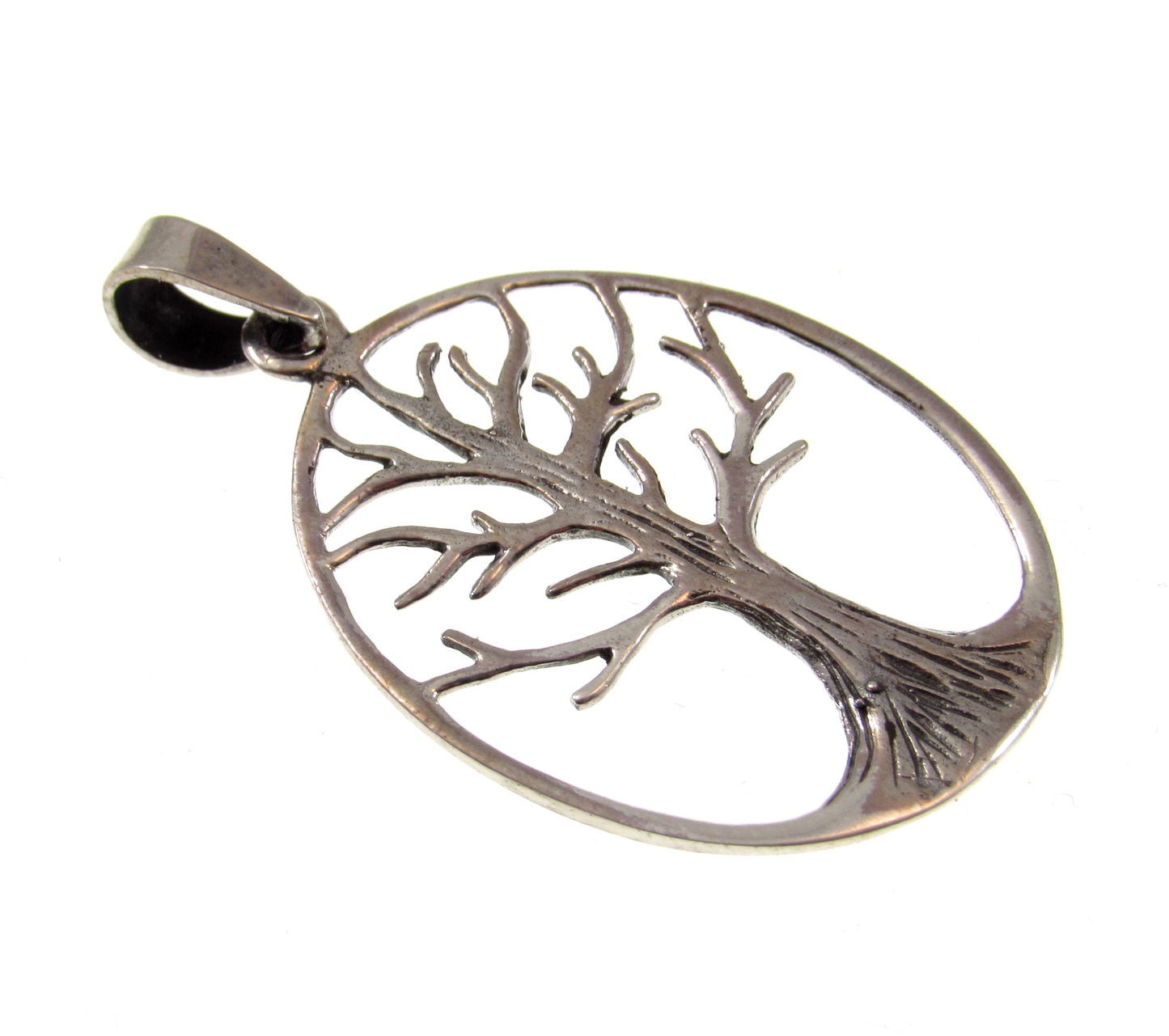 Solid 925 Sterling Silver Cut Out Tree of Life Pendant, Handcrafted Yggdrasil Jewelry