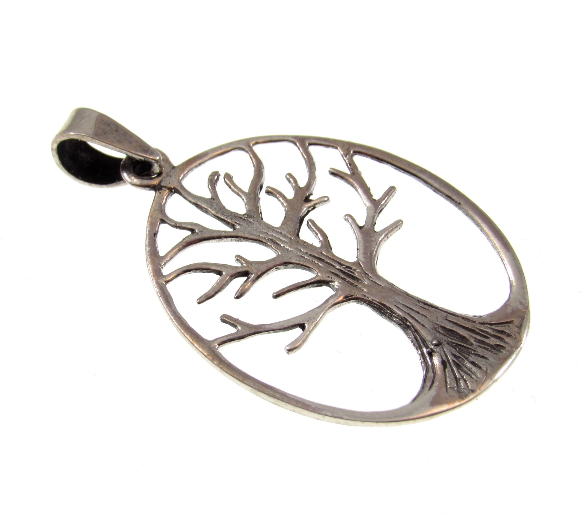 Solid 925 Sterling Silver Cut Out Tree of Life Pendant, Handcrafted Yggdrasil Jewelry