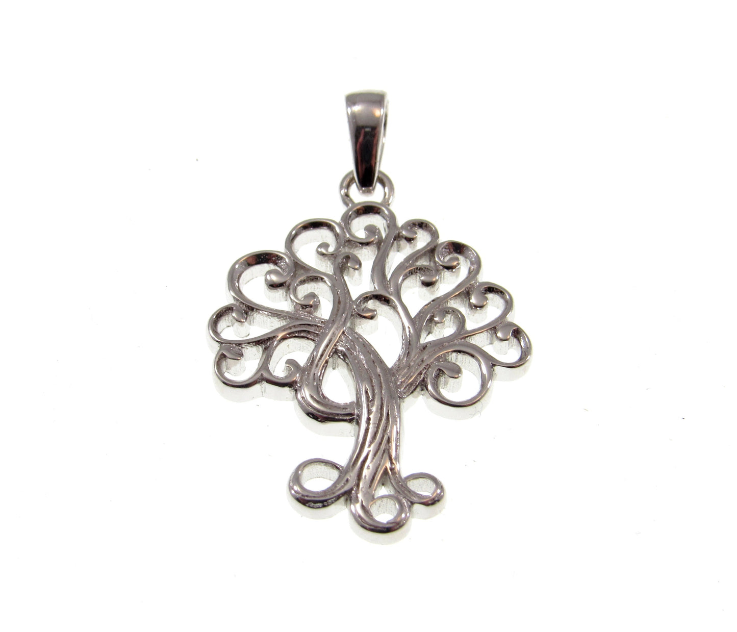 Solid 925 Sterling Silver Ornate Tree of Life Charm, Handcrafted Yggdrasil Pendant