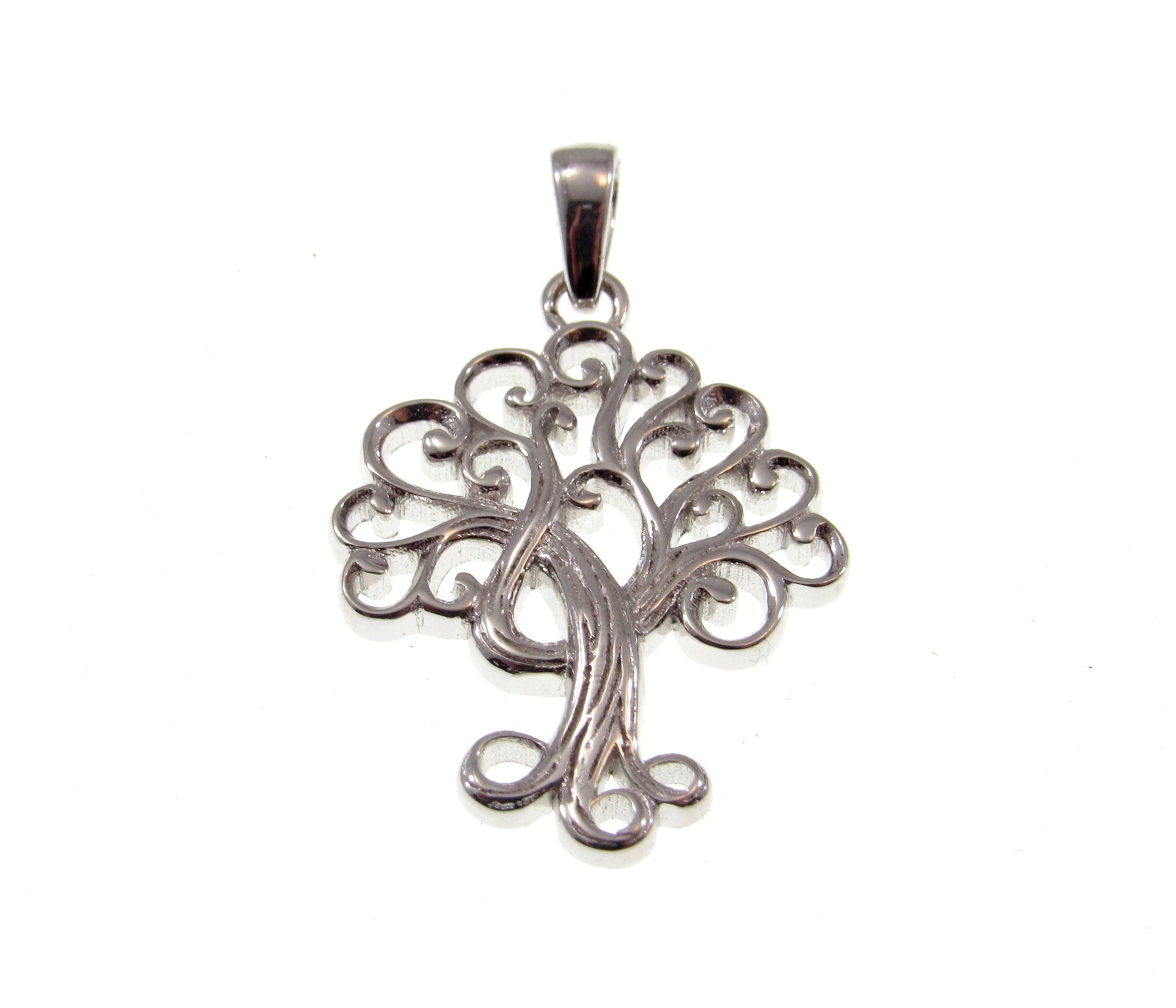 Solid 925 Sterling Silver Ornate Tree of Life Charm, Handcrafted Yggdrasil Pendant