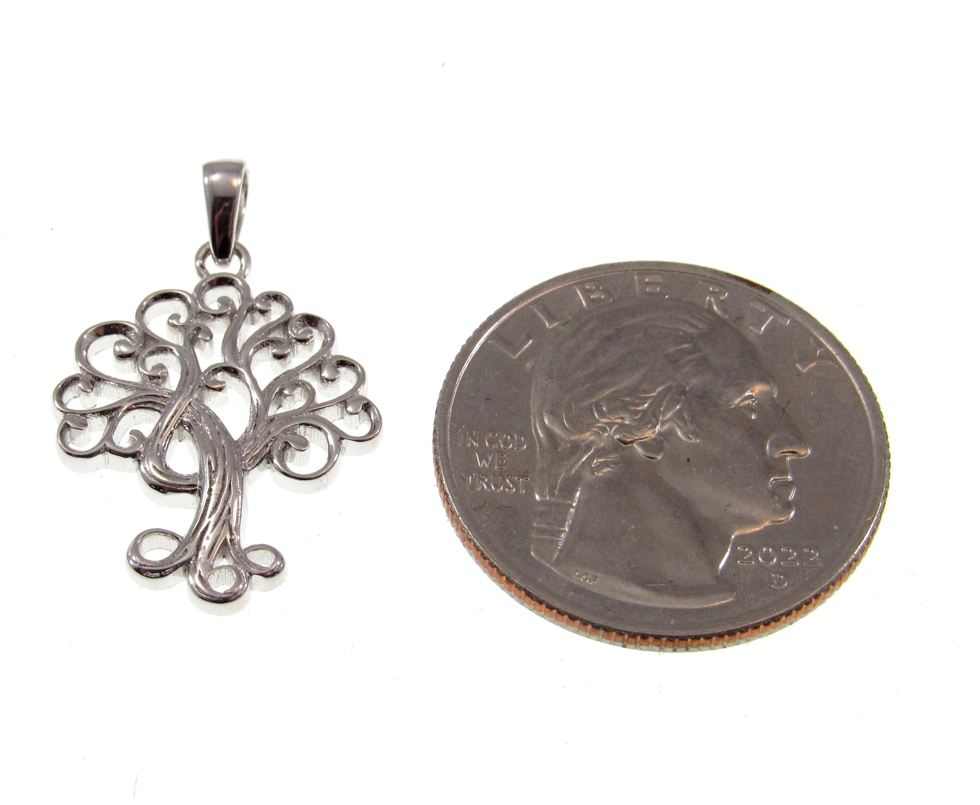 Solid 925 Sterling Silver Ornate Tree of Life Charm, Handcrafted Yggdrasil Pendant