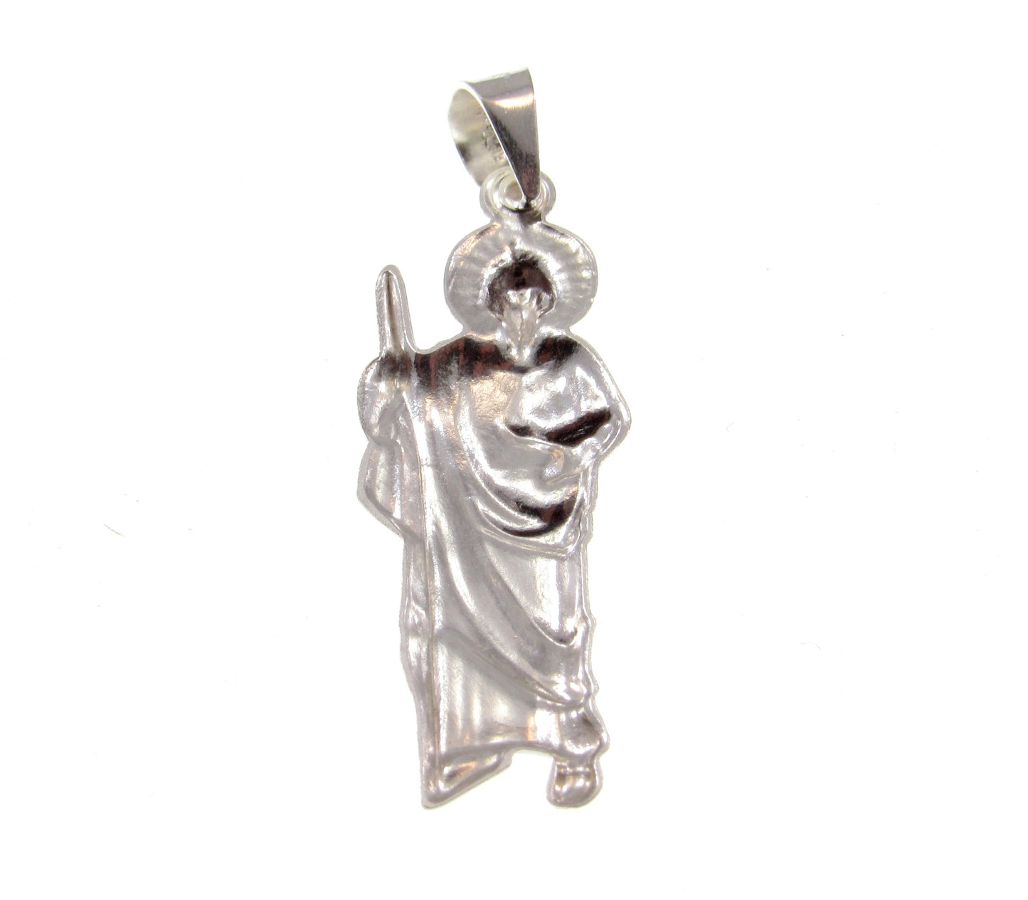Solid 925 Sterling Silver Saint Jude Thaddaeus Pendant, Handcrafted Religious Jewelry, Apostle of Jesus Medal