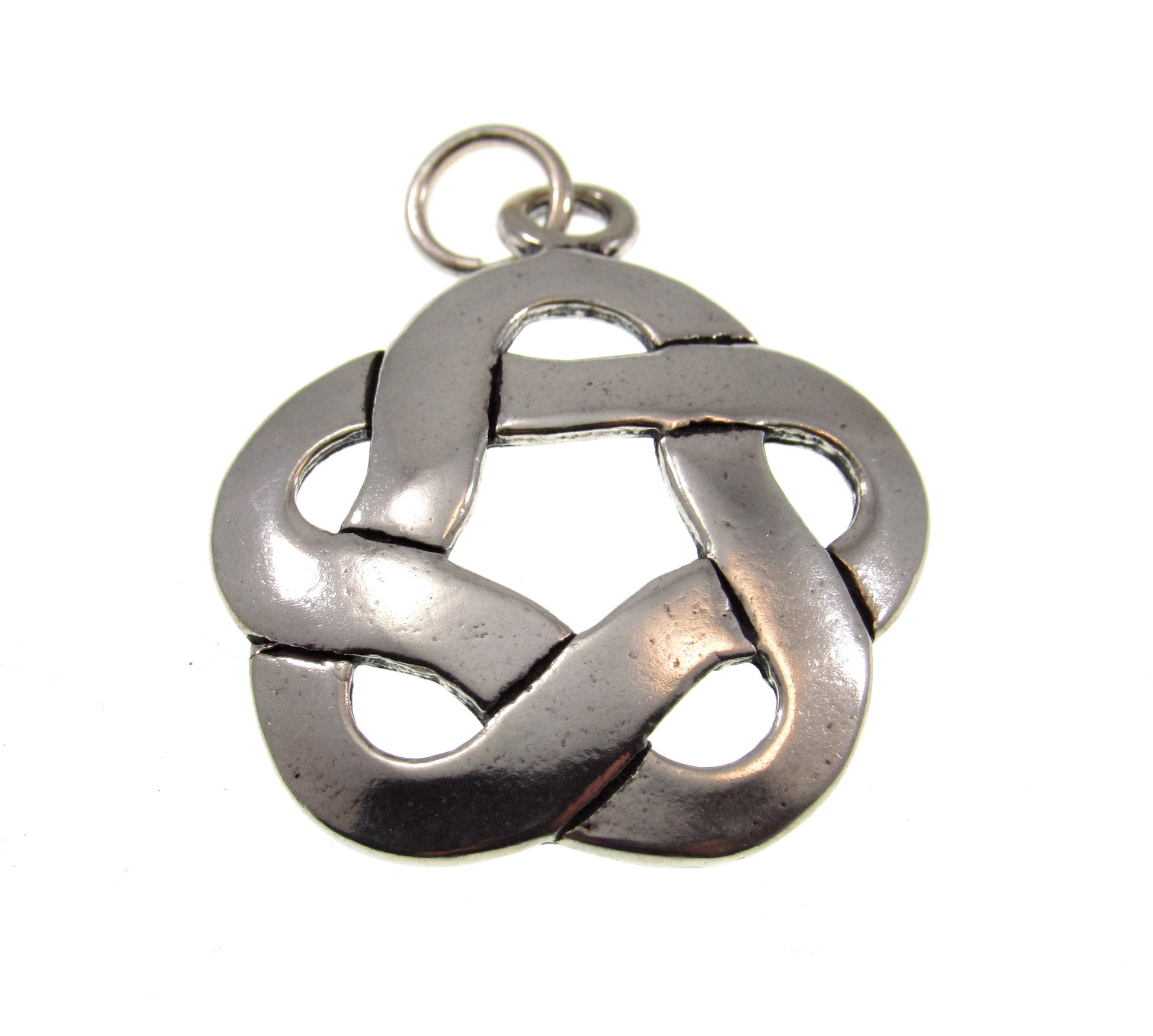 Solid 925 Sterling Silver Celtic Cinquefoil Knot Pendant, Solomon's Seal, Handcrafted Pentafoil Knot Jewelry