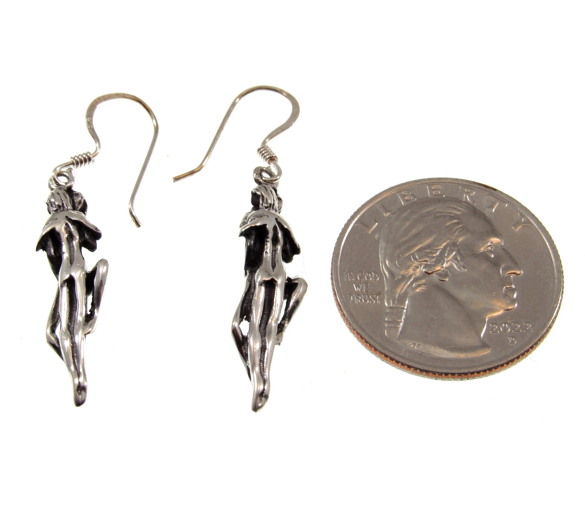 Solid 925 Sterling Silver 3D Kama Sutra Earrings, Handcrafted Drop Dangle Hook Earrings, Lovers Embrace Post, Erotic Abstract Jewelry