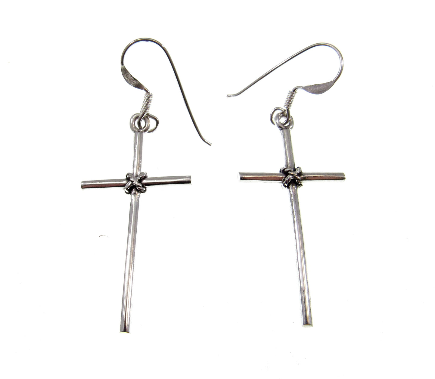 Solid 925 Sterling Silver Cross Earrings – Christian Jewelry, Faith Dangle Earrings, Religious Gift for Women, Drop / Dangle / Hook Earrings