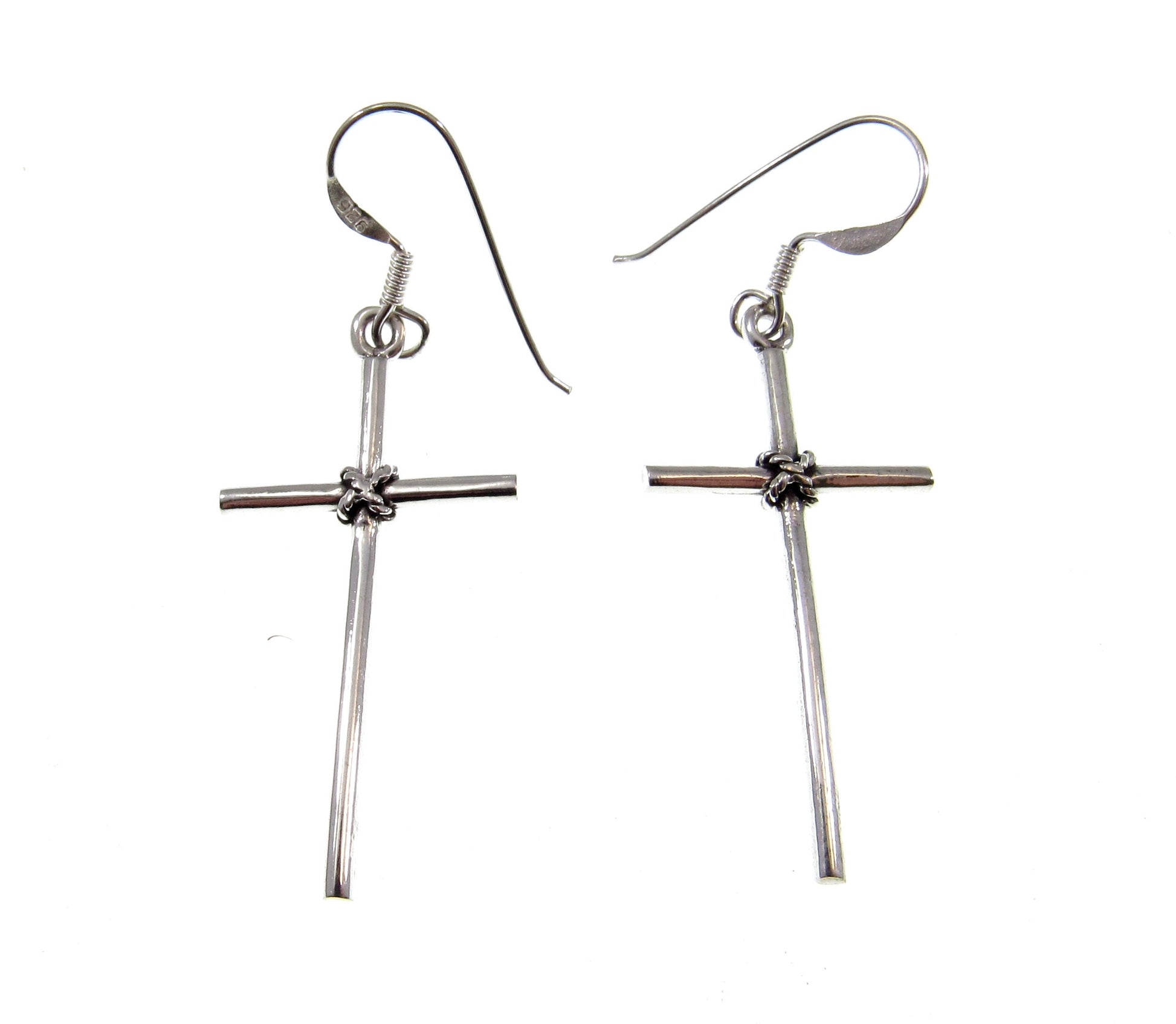 Solid 925 Sterling Silver Cross Earrings – Christian Jewelry, Faith Dangle Earrings, Religious Gift for Women, Drop / Dangle / Hook Earrings