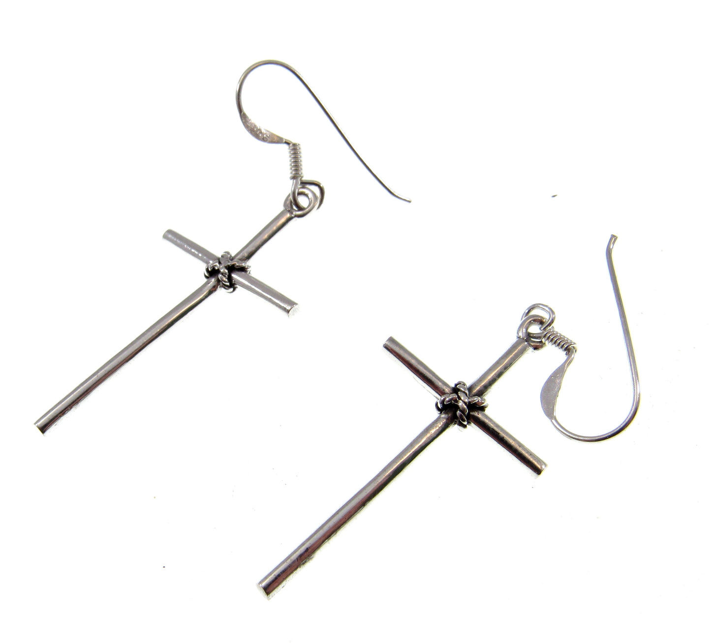 Solid 925 Sterling Silver Cross Earrings – Christian Jewelry, Faith Dangle Earrings, Religious Gift for Women, Drop / Dangle / Hook Earrings