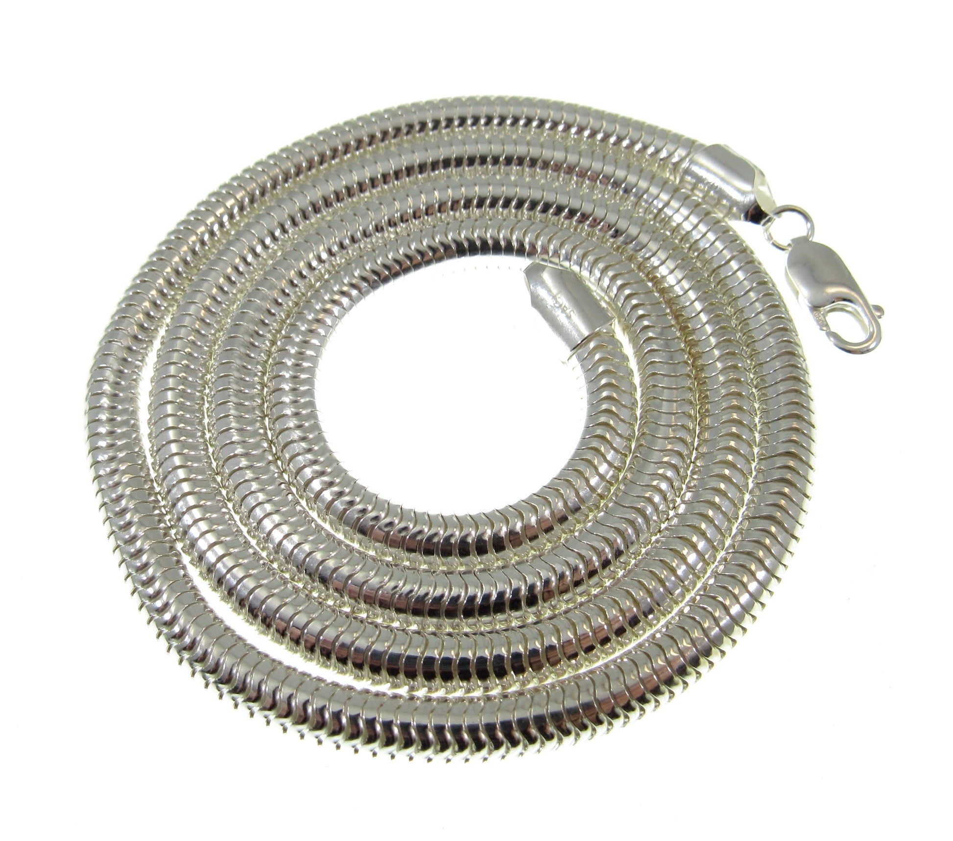 5MM Solid 925 Sterling Silver Italian Round Snake Chain, Thick Necklace, Made in Italy, 16" - 30" Inches, for Men or Women