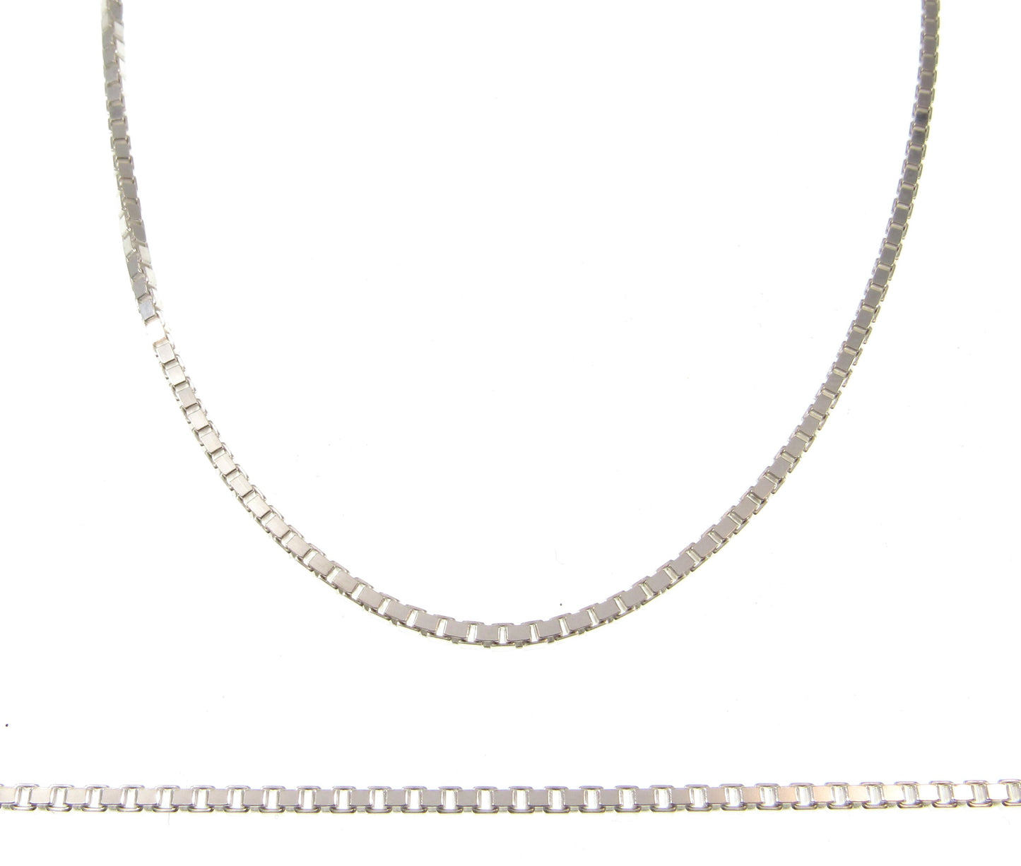 2MM Solid 925 Sterling Silver Italian Square Box Chain Necklace, Made in Italy, Unisex Bracelet, 7 8 9 14 16 18 20 22 24 26, or 30" Inches