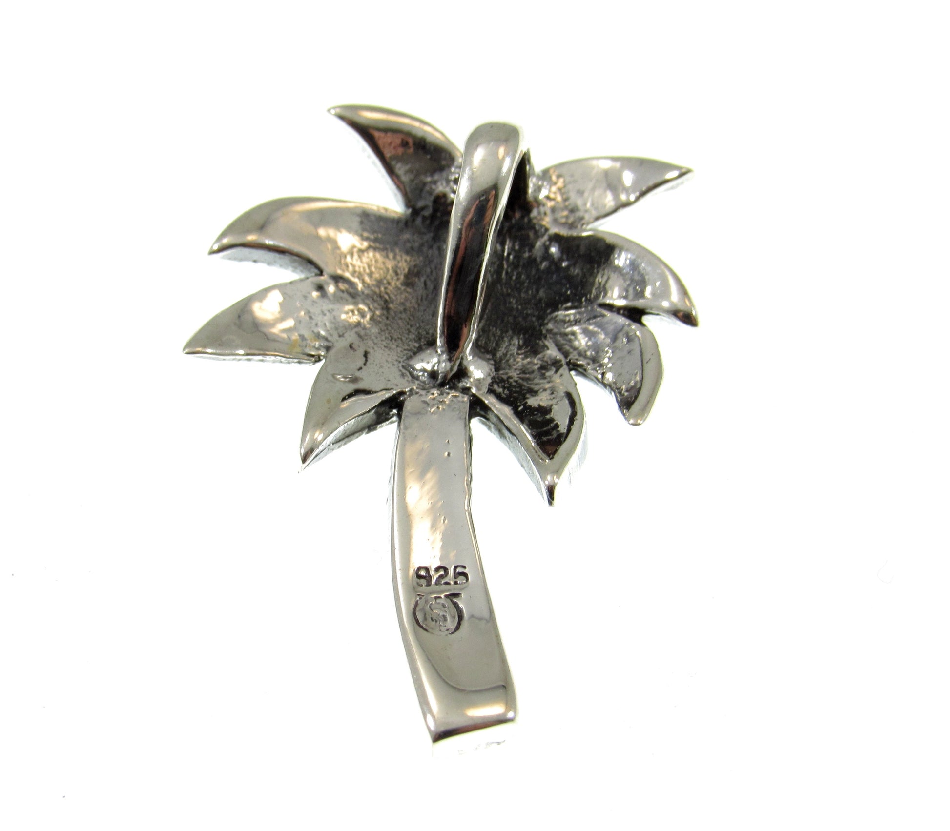 Solid 925 Sterling Silver Rainbow Paua Shell Palm Tree Slide Pendant, Handcrafted Abalone Shell Jewelry, Summer & Beach Interest