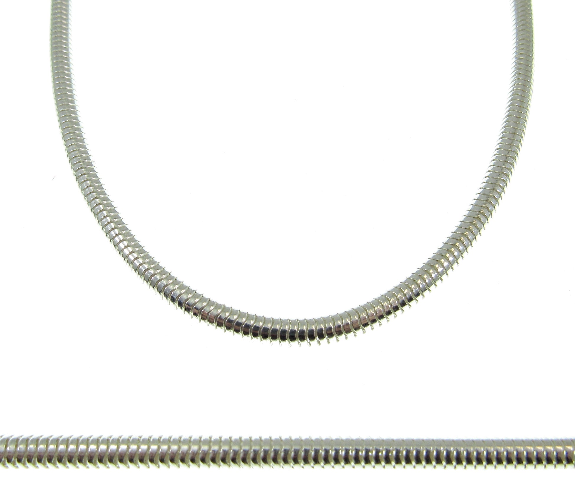 4MM Solid 925 Sterling Silver Italian Round Snake Chain, Thick Necklace, Made in Italy, 16" - 30" Inches, for Men or Women