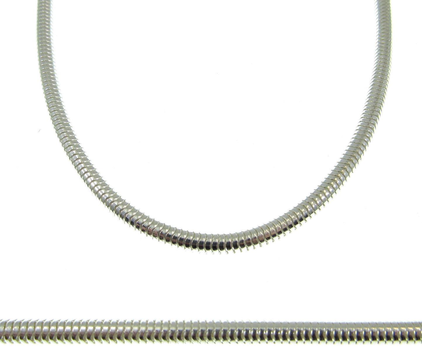 4MM Round Snake Chain, Solid 925 Sterling Silver, Snake 400 Gauge, Chunky Necklace, Italian Unisex Layering / Stacking Chain, Made in Italy