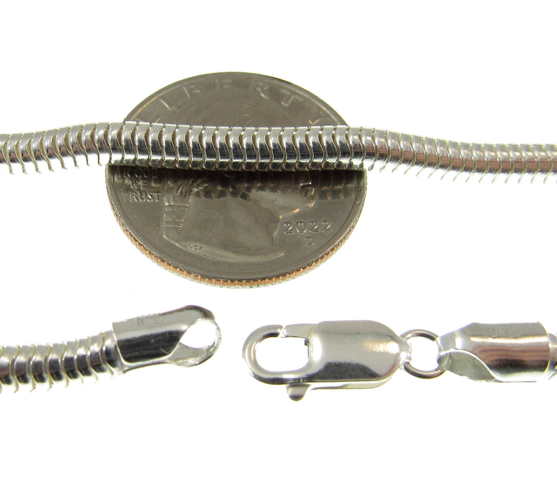 4MM Solid 925 Sterling Silver Italian Round Snake Chain, Thick Necklace, Made in Italy, 16" - 30" Inches, for Men or Women