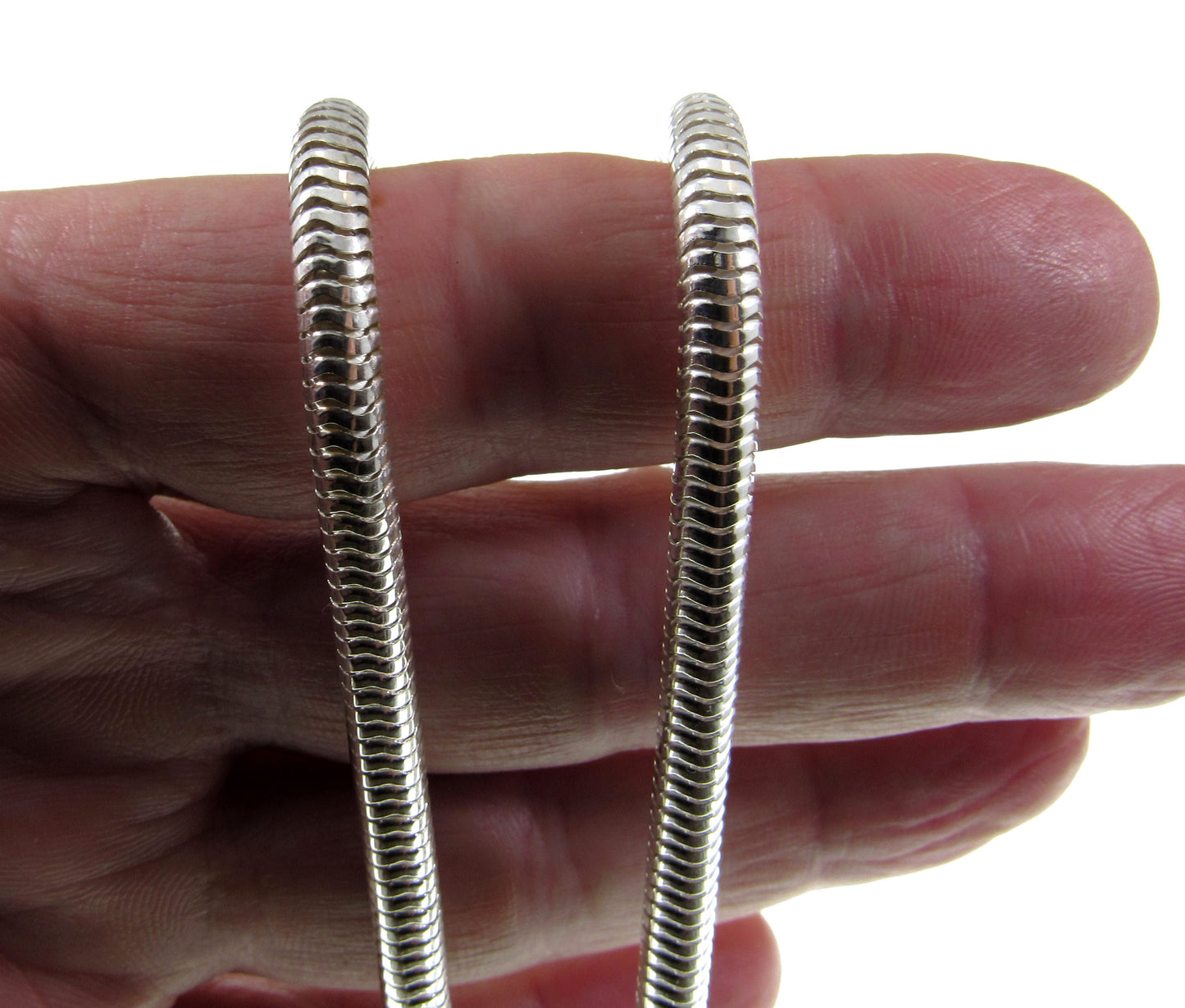 5MM Solid 925 Sterling Silver Italian Round Snake Chain, Thick Necklace, Made in Italy, 16" - 30" Inches, for Men or Women