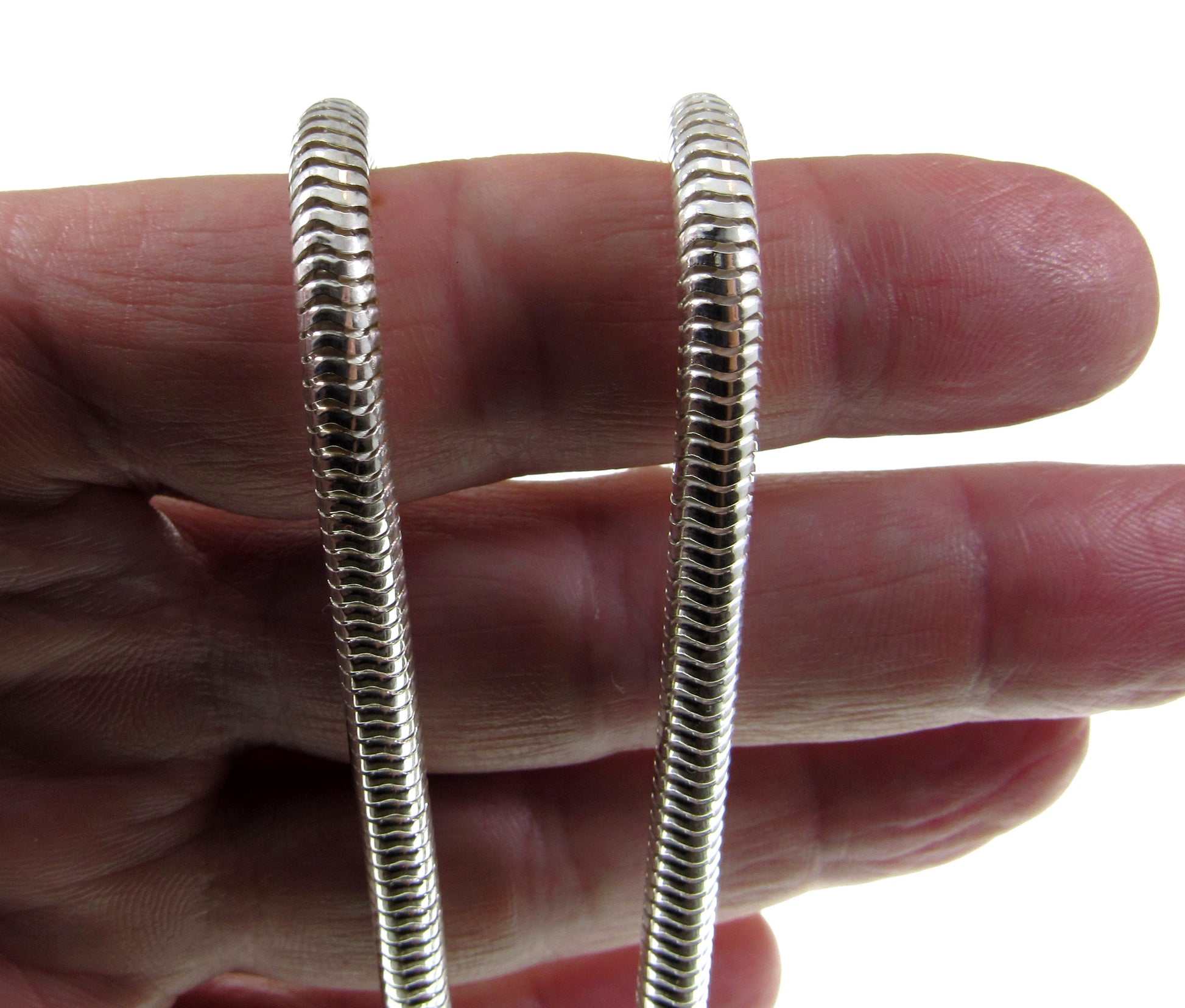 5MM Solid 925 Sterling Silver Italian Round Snake Chain, Thick Necklace, Made in Italy, 16" - 30" Inches, for Men or Women