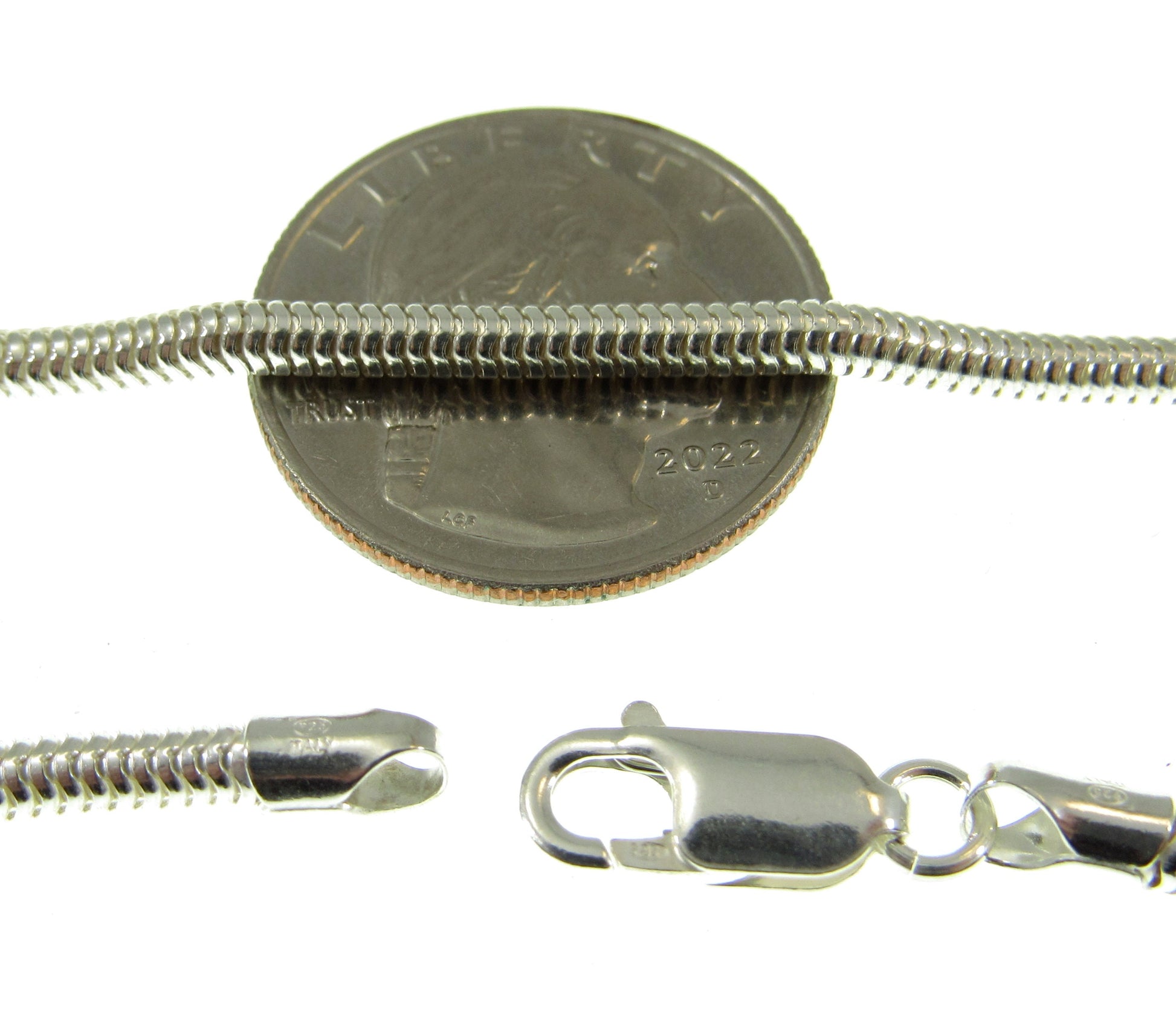 3MM Solid 925 Sterling Silver Italian Round Snake Chain, Unisex Necklace, Made in Italy, 16" - 30" Inches, for Men or Women