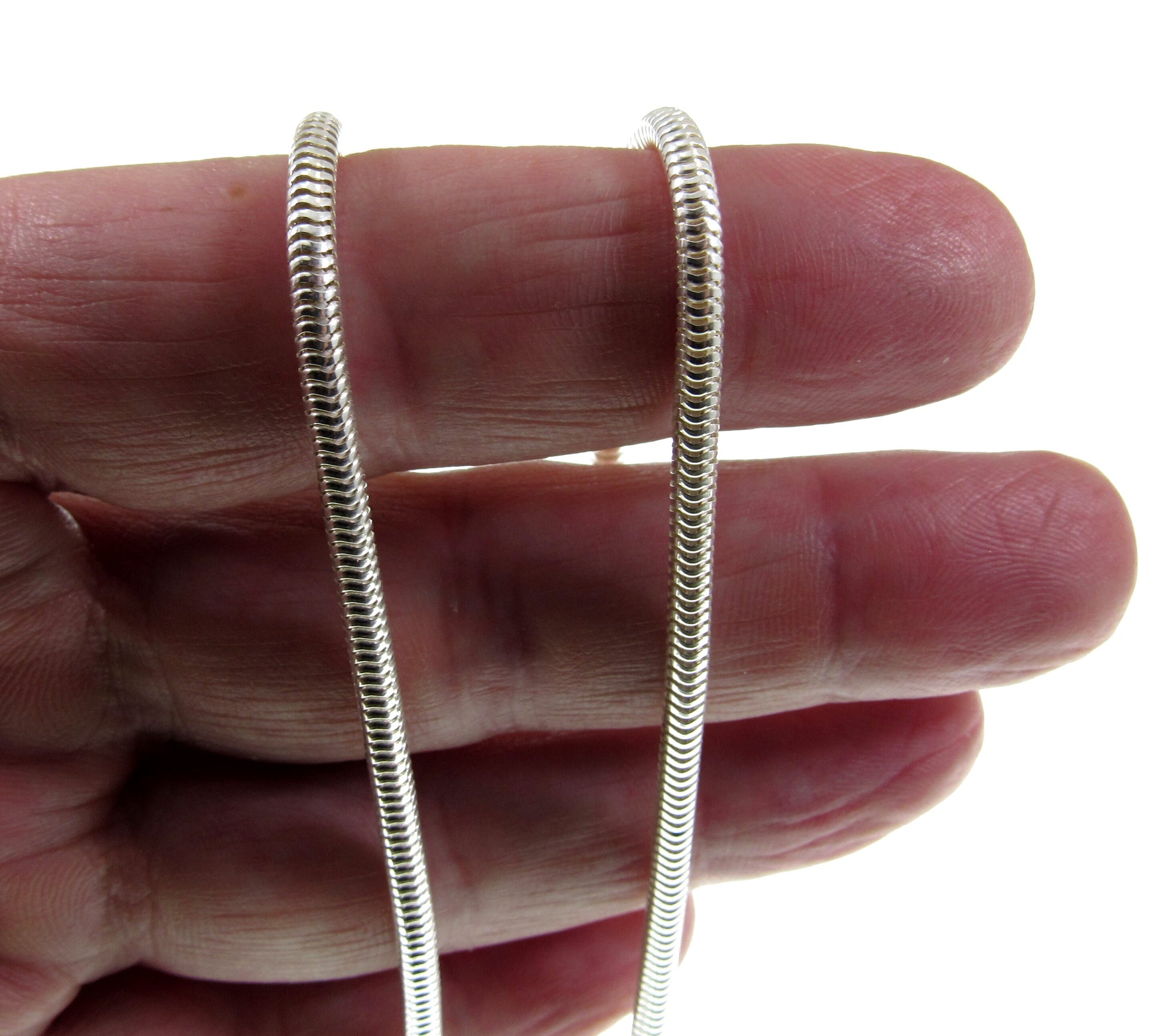 3MM Solid 925 Sterling Silver Italian Round Snake Chain, Unisex Necklace, Made in Italy, 16" - 30" Inches, for Men or Women