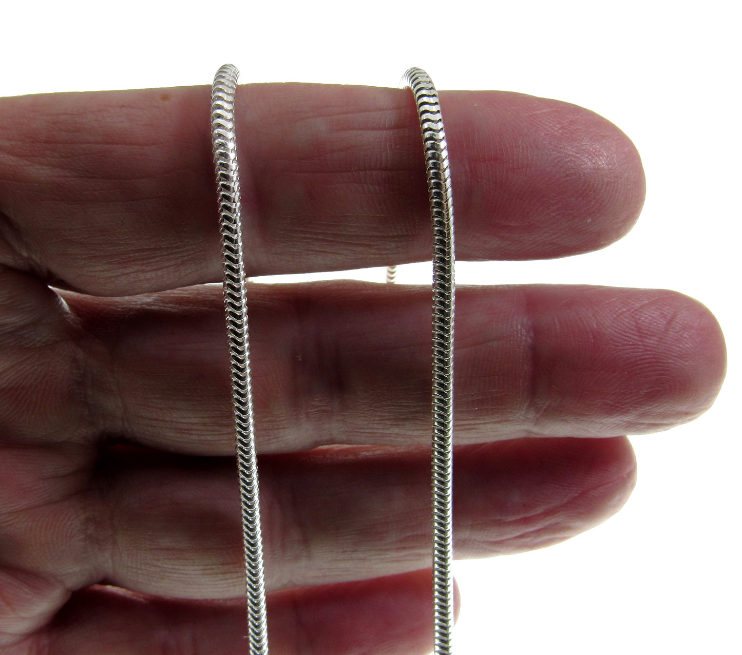 2.5MM Solid 925 Sterling Silver Italian Round Snake Chain, Unisex Bracelet or Necklace, Made in Italy, 16" - 30" Inches, for Men or Women