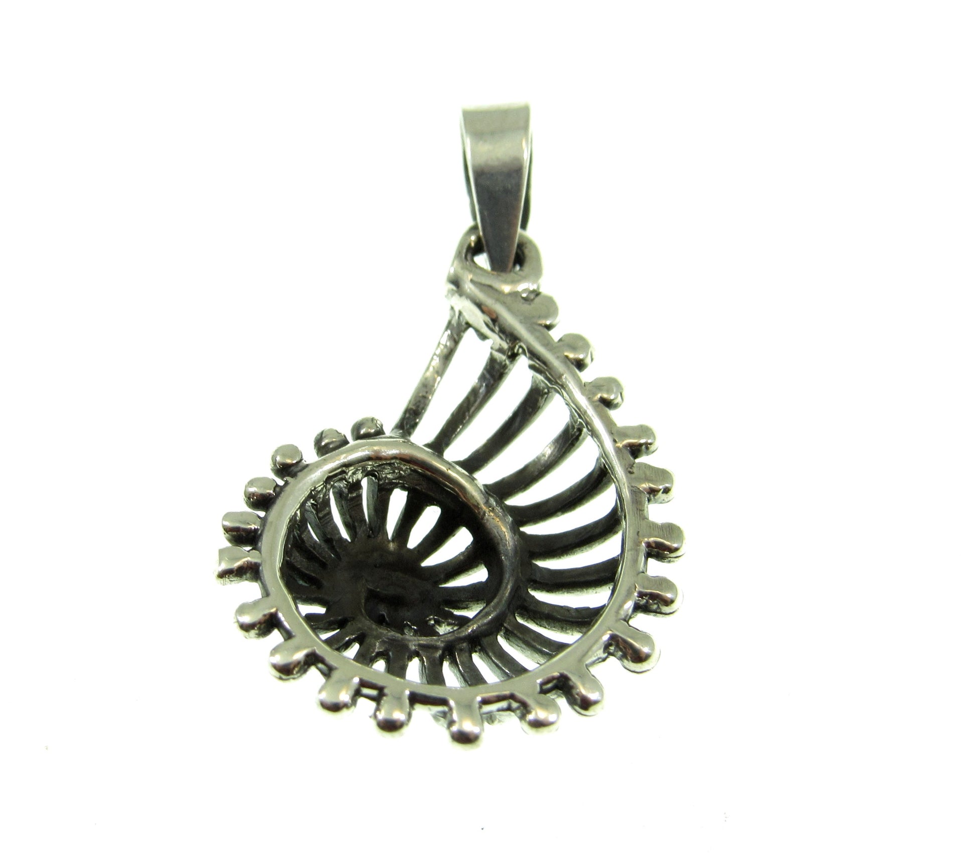 Solid 925 Sterling Silver Seashell Pendant, Spiral Nautilus Charm, Beachcomber Gift, Ocean Inspired Sea Life Charm, Summer Beach Jewelry
