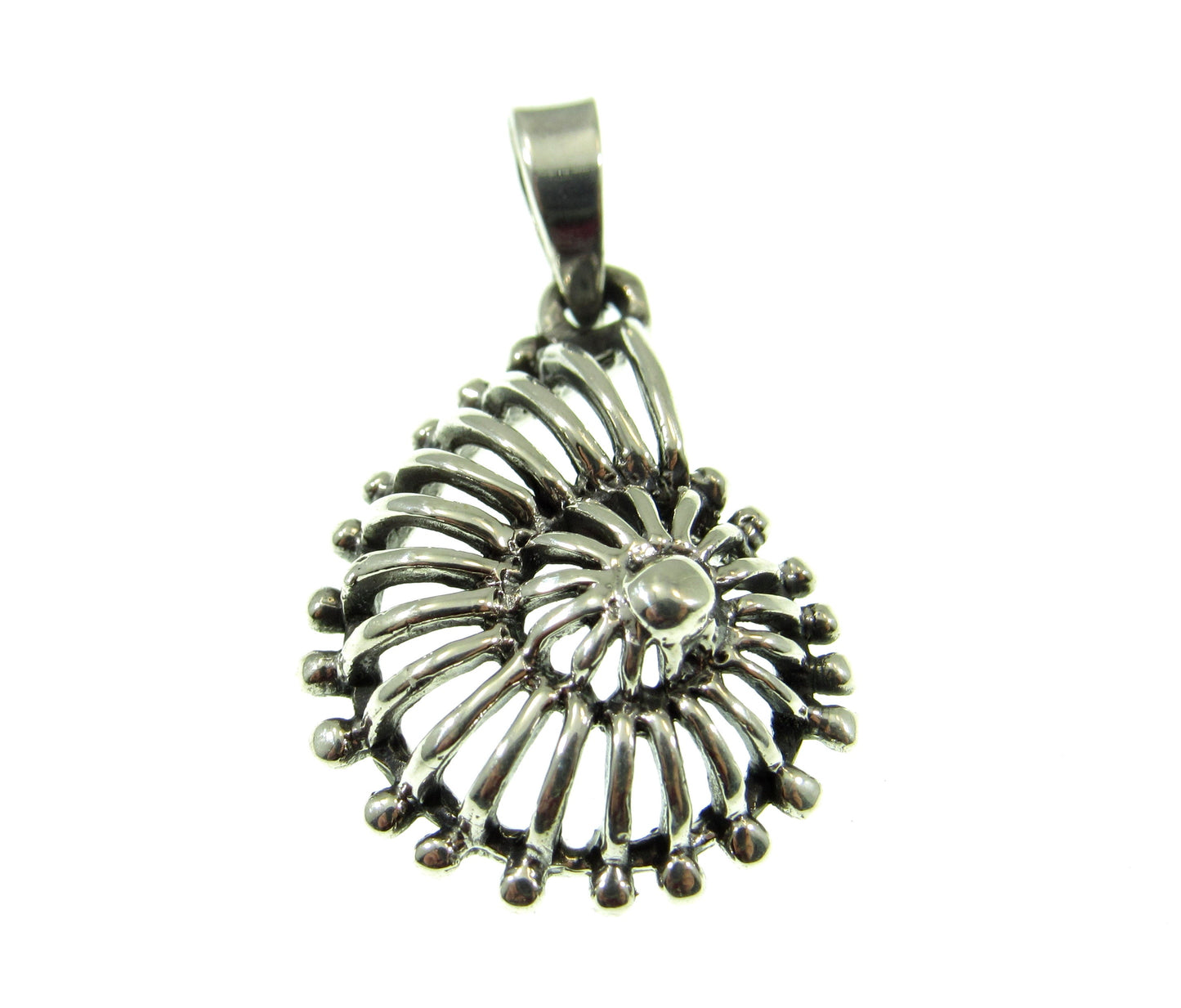 Solid 925 Sterling Silver Seashell Pendant, Spiral Nautilus Charm, Beachcomber Gift, Ocean Inspired Sea Life Charm, Summer Beach Jewelry