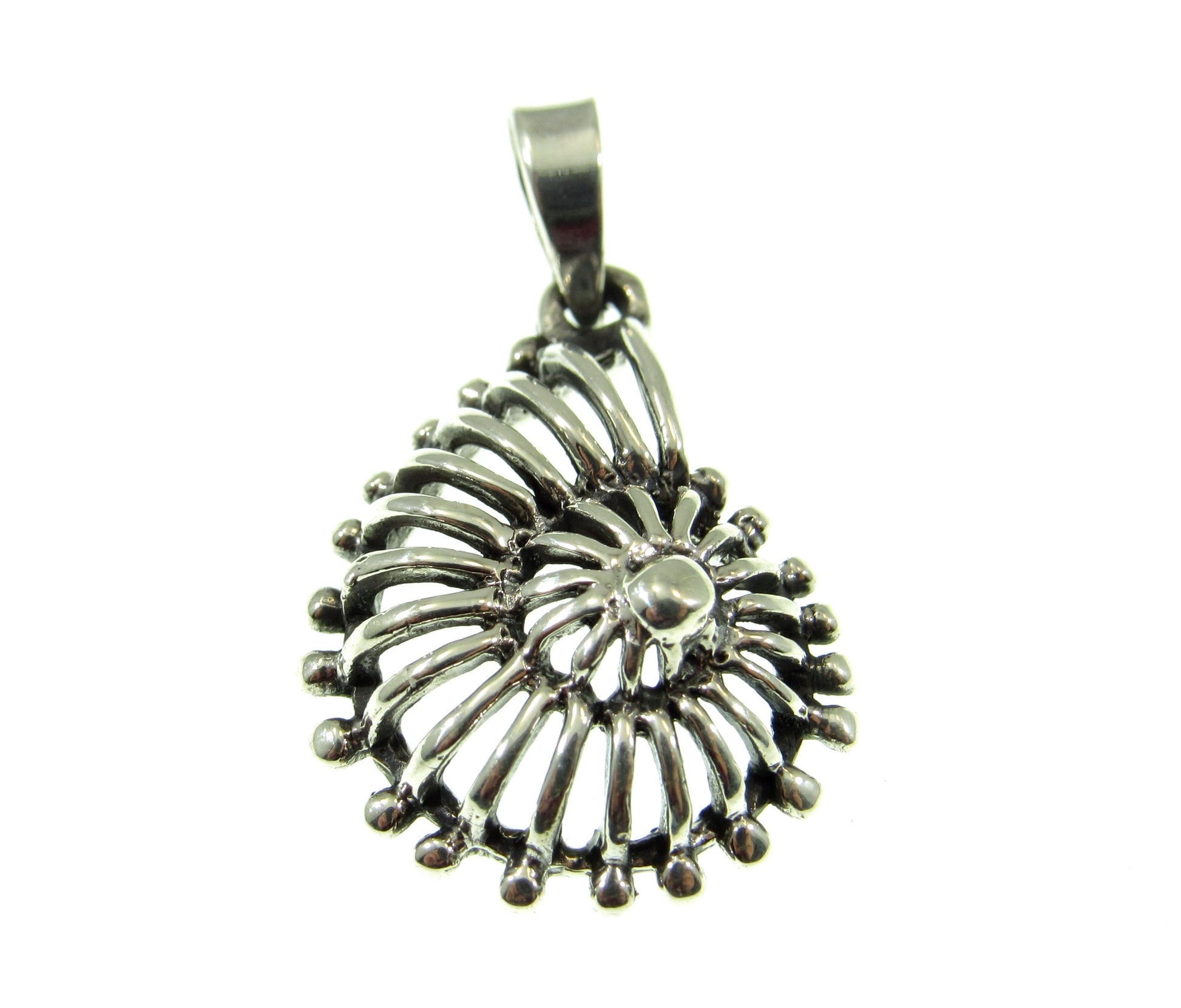 Solid 925 Sterling Silver Seashell Pendant, Spiral Nautilus Charm, Beachcomber Gift, Ocean Inspired Sea Life Charm, Summer Beach Jewelry