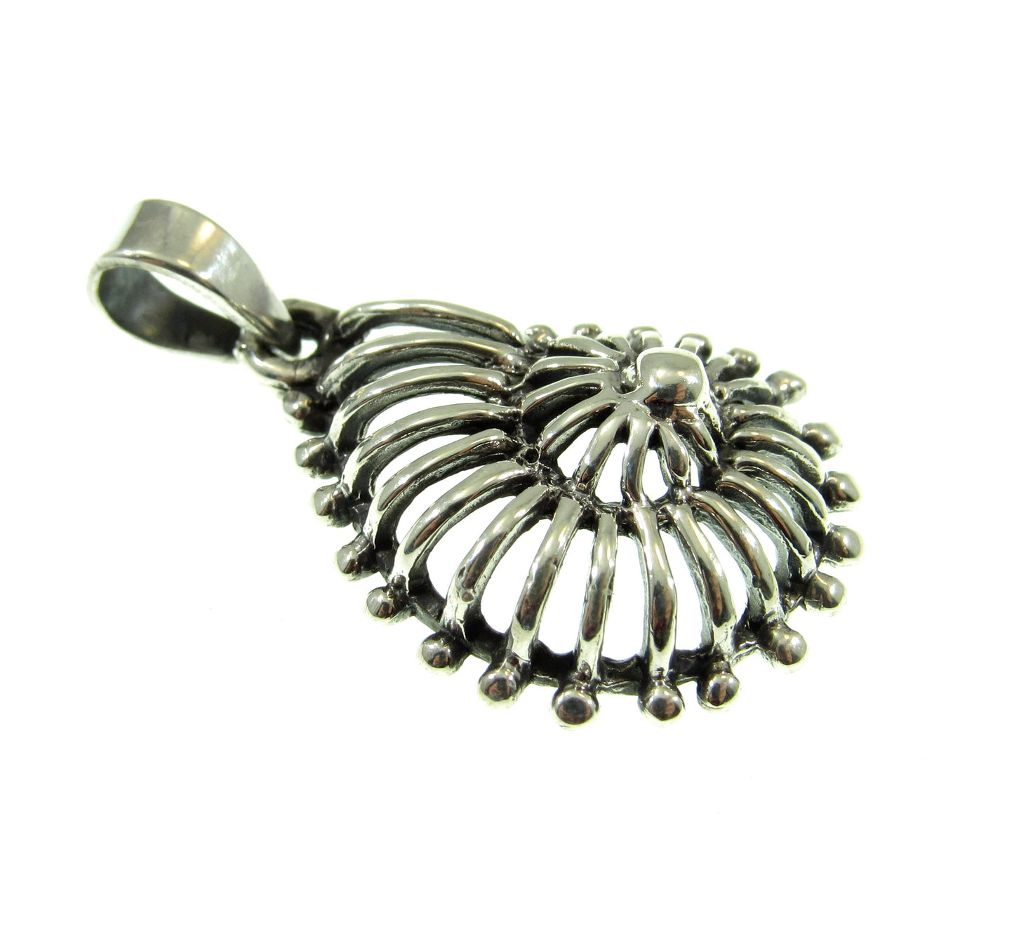 Solid 925 Sterling Silver Seashell Pendant, Spiral Nautilus Charm, Beachcomber Gift, Ocean Inspired Sea Life Charm, Summer Beach Jewelry