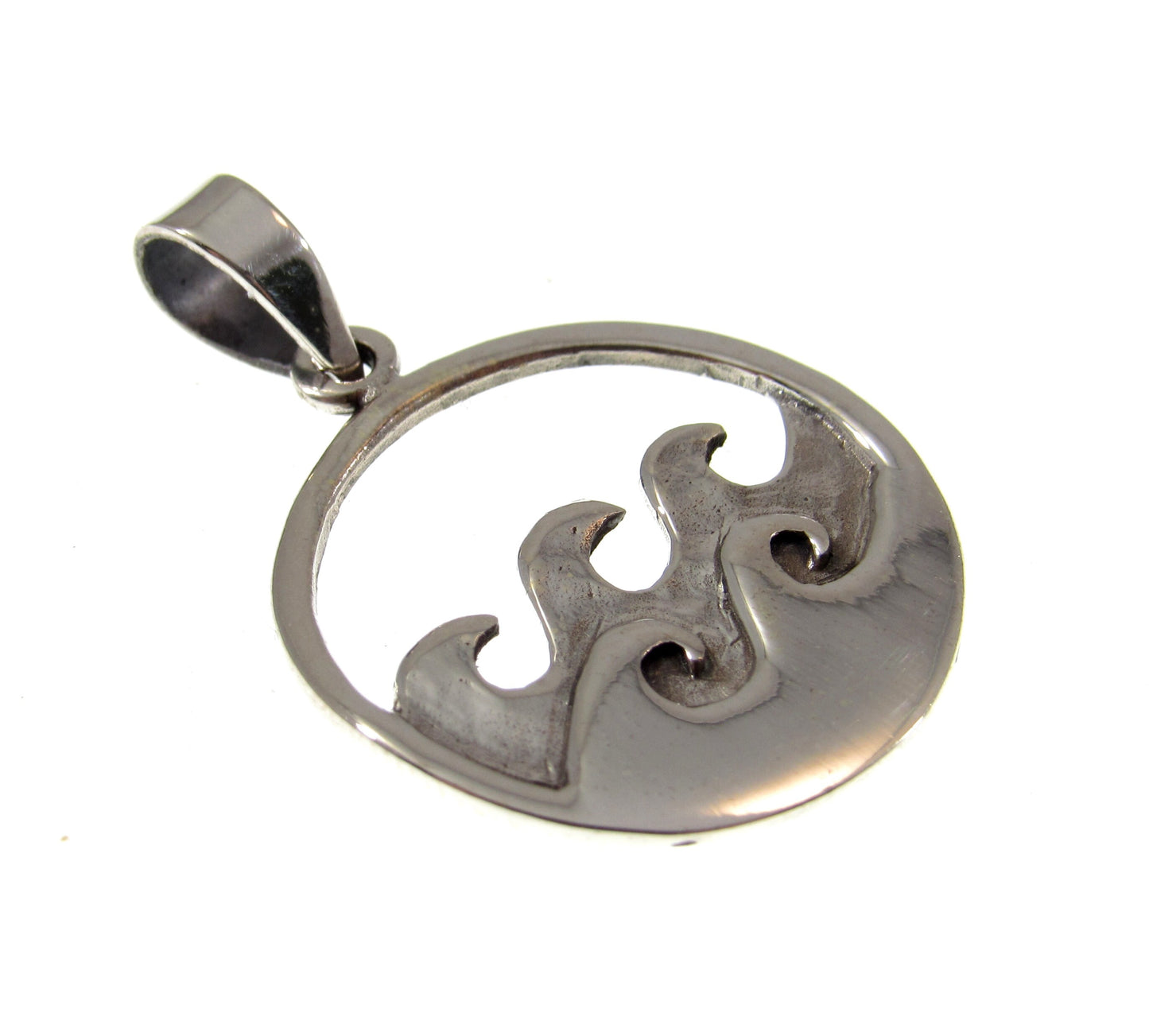 Solid 925 Sterling Silver Ocean Wave Pendant, Minimalist Surf Charm, Gift for Surfer, Triple Wave Charm, Oceancore / Beachcore Jewelry