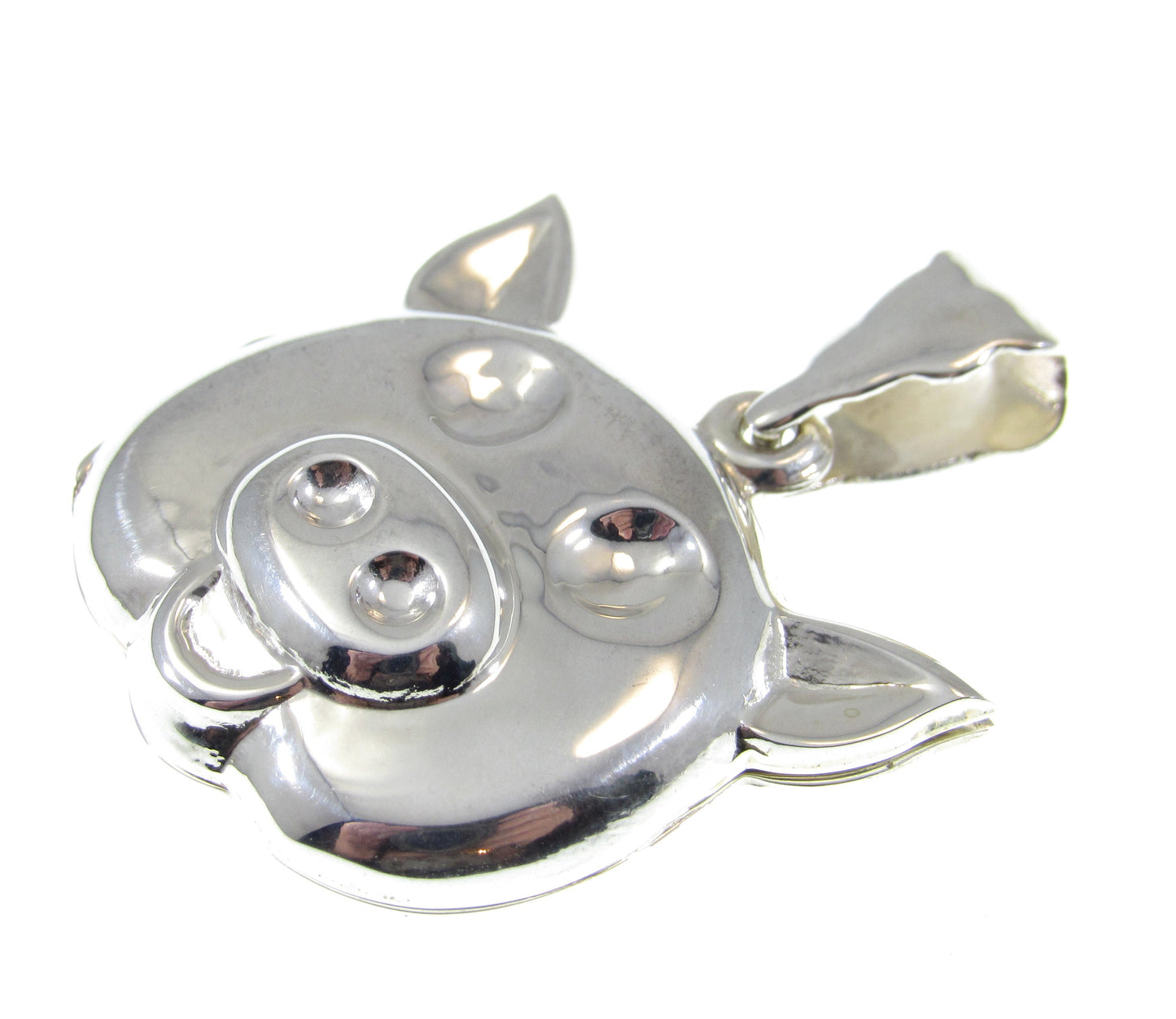 Solid 925 Sterling Silver Pig Locket – Handcrafted Animal Locket Pendant – Farm Animal Jewelry – Cute Pig Charm with Hidden Compartment