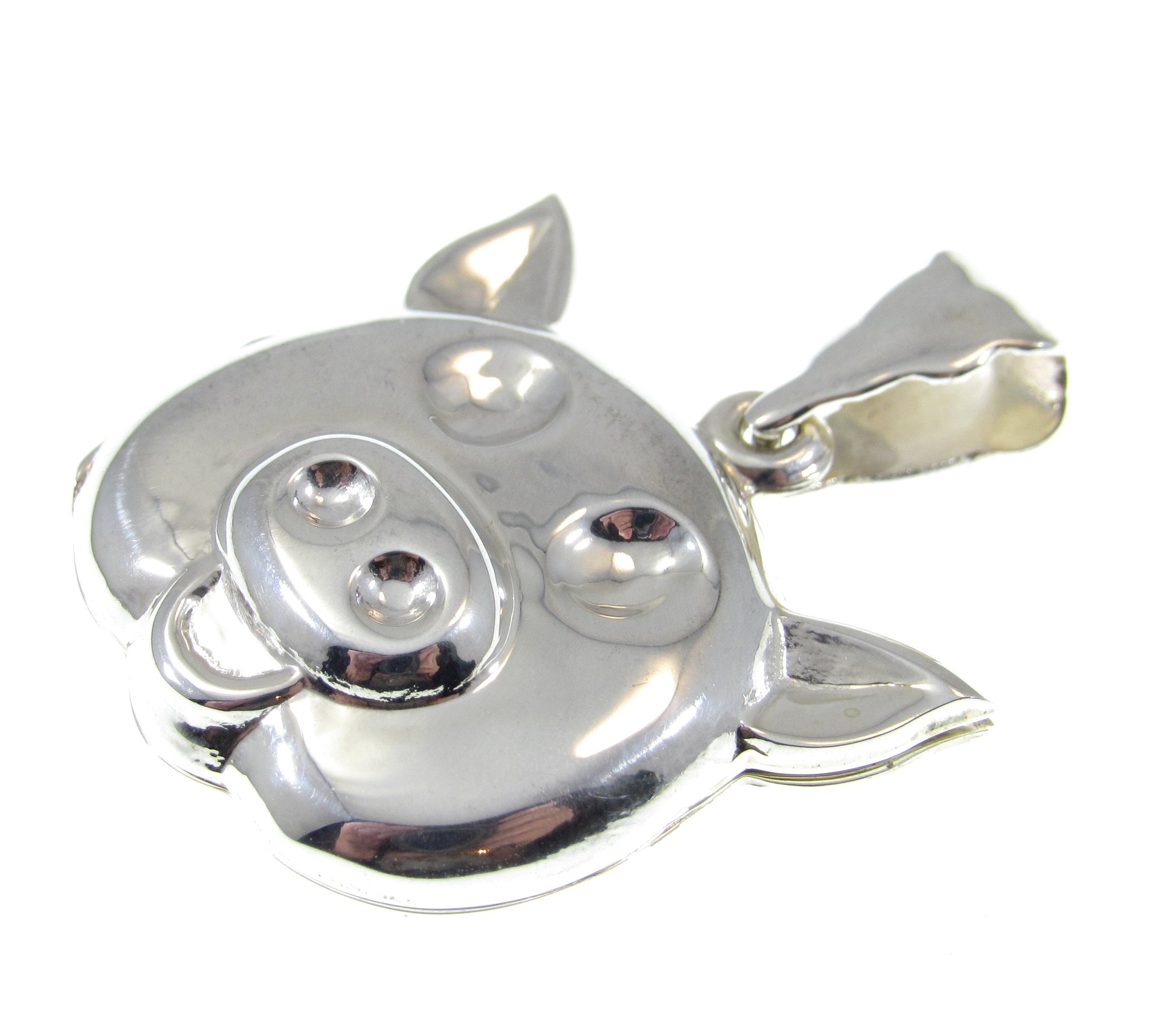 Solid 925 Sterling Silver Pig Locket – Handcrafted Animal Locket Pendant – Farm Animal Jewelry – Cute Pig Charm with Hidden Compartment