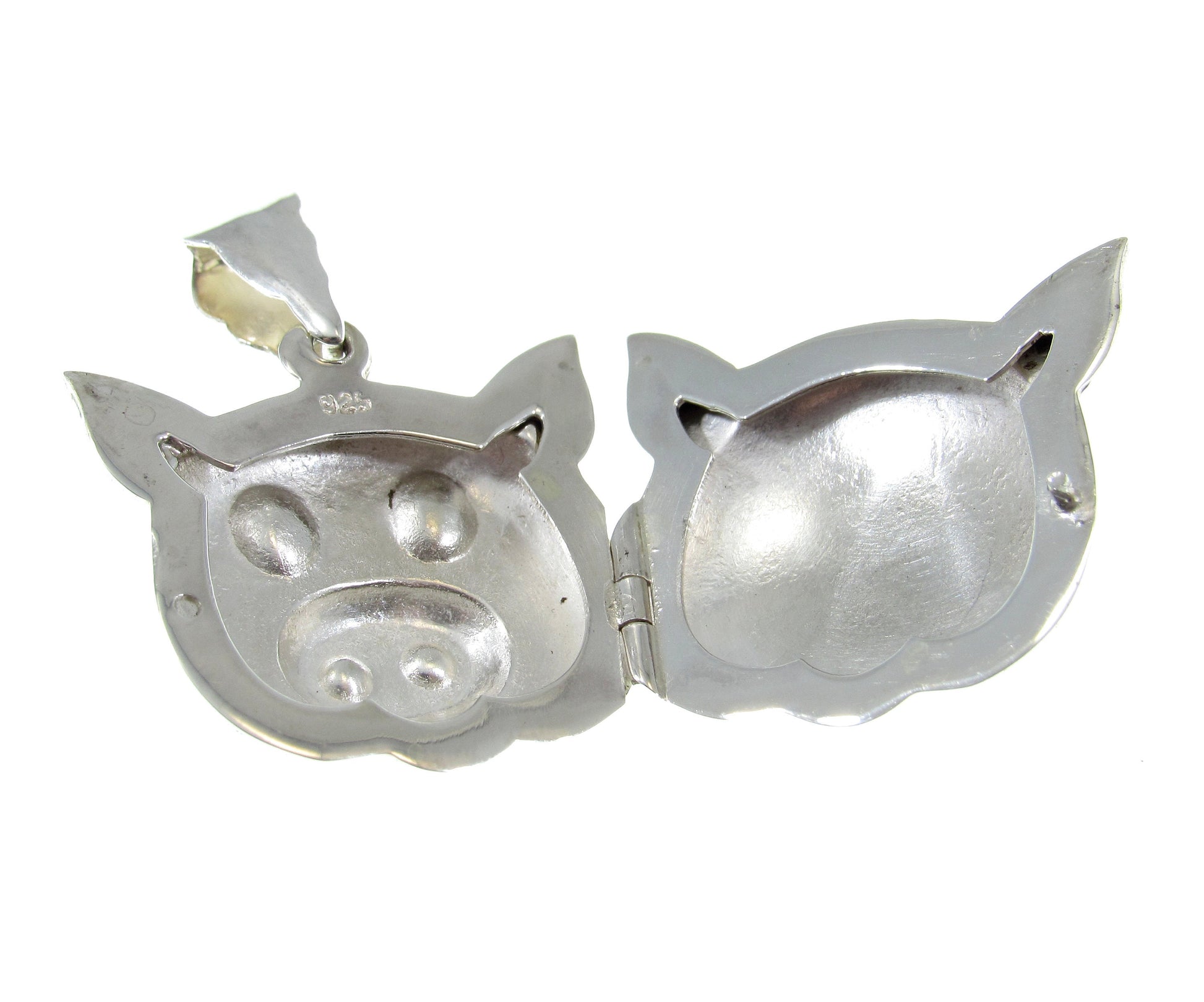 Solid 925 Sterling Silver Pig Locket – Handcrafted Animal Locket Pendant – Farm Animal Jewelry – Cute Pig Charm with Hidden Compartment
