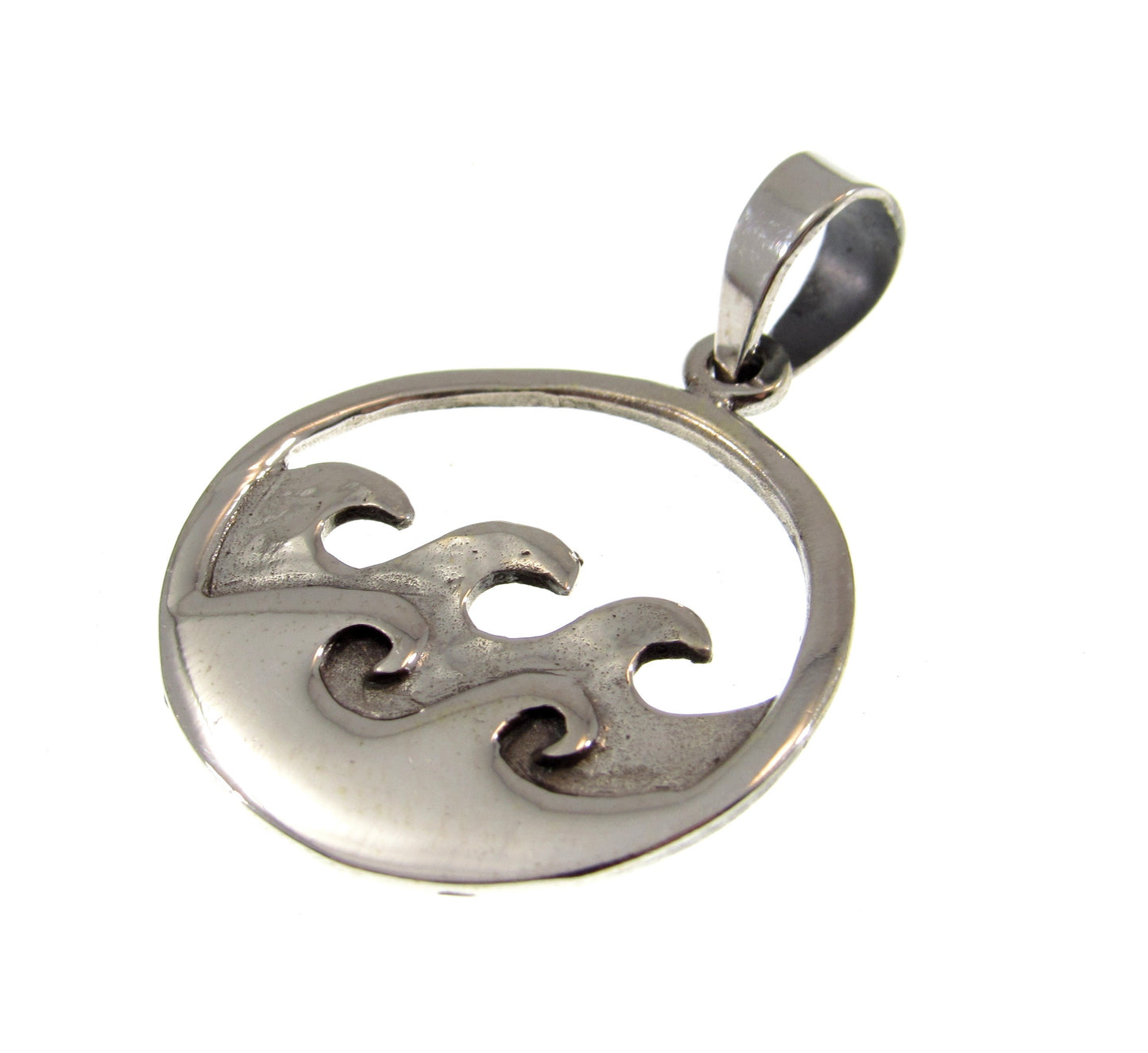 Solid 925 Sterling Silver Ocean Wave Pendant, Minimalist Surf Charm, Gift for Surfer, Triple Wave Charm, Oceancore / Beachcore Jewelry