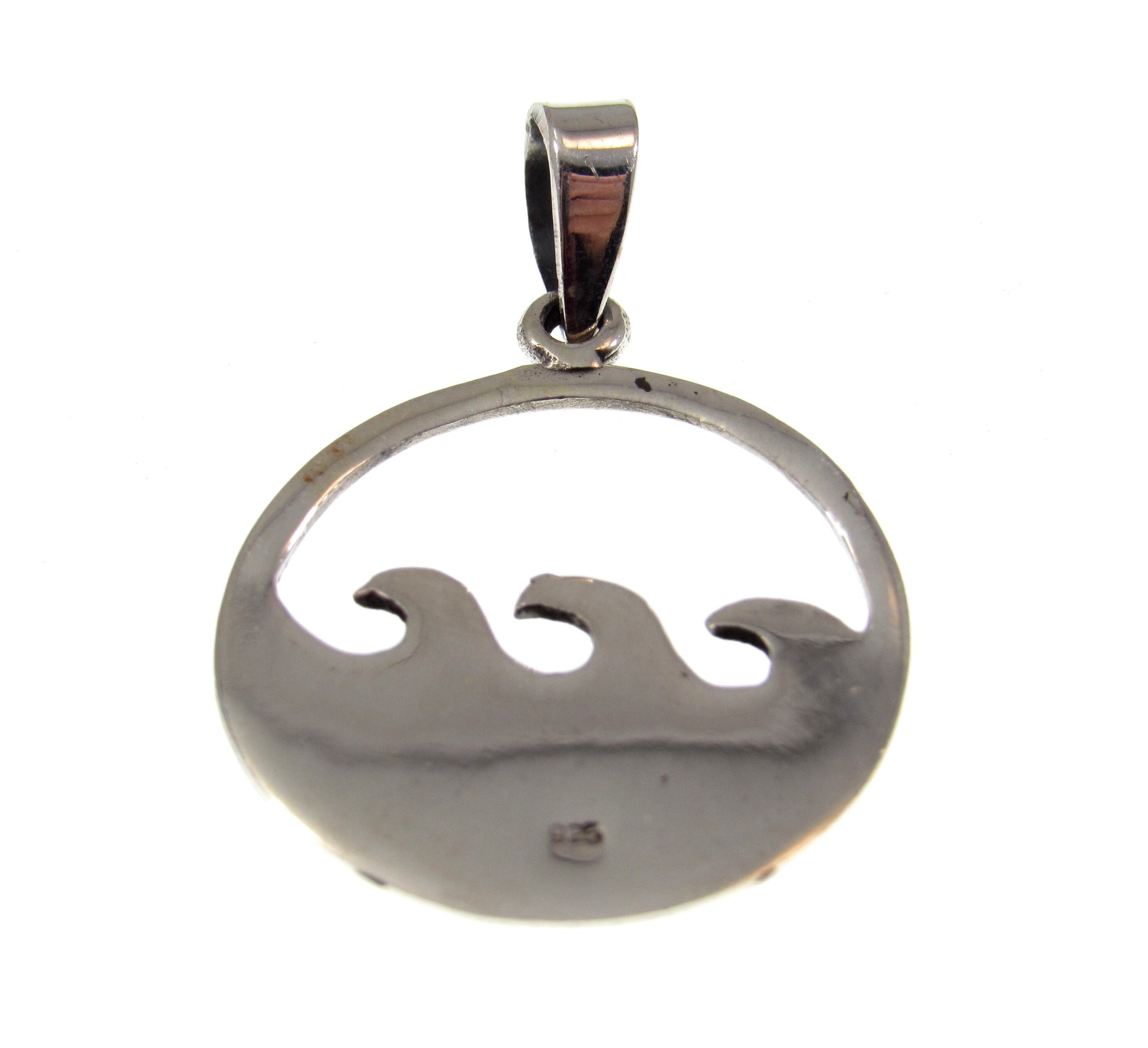 Solid 925 Sterling Silver Ocean Wave Pendant, Minimalist Surf Charm, Gift for Surfer, Triple Wave Charm, Oceancore / Beachcore Jewelry