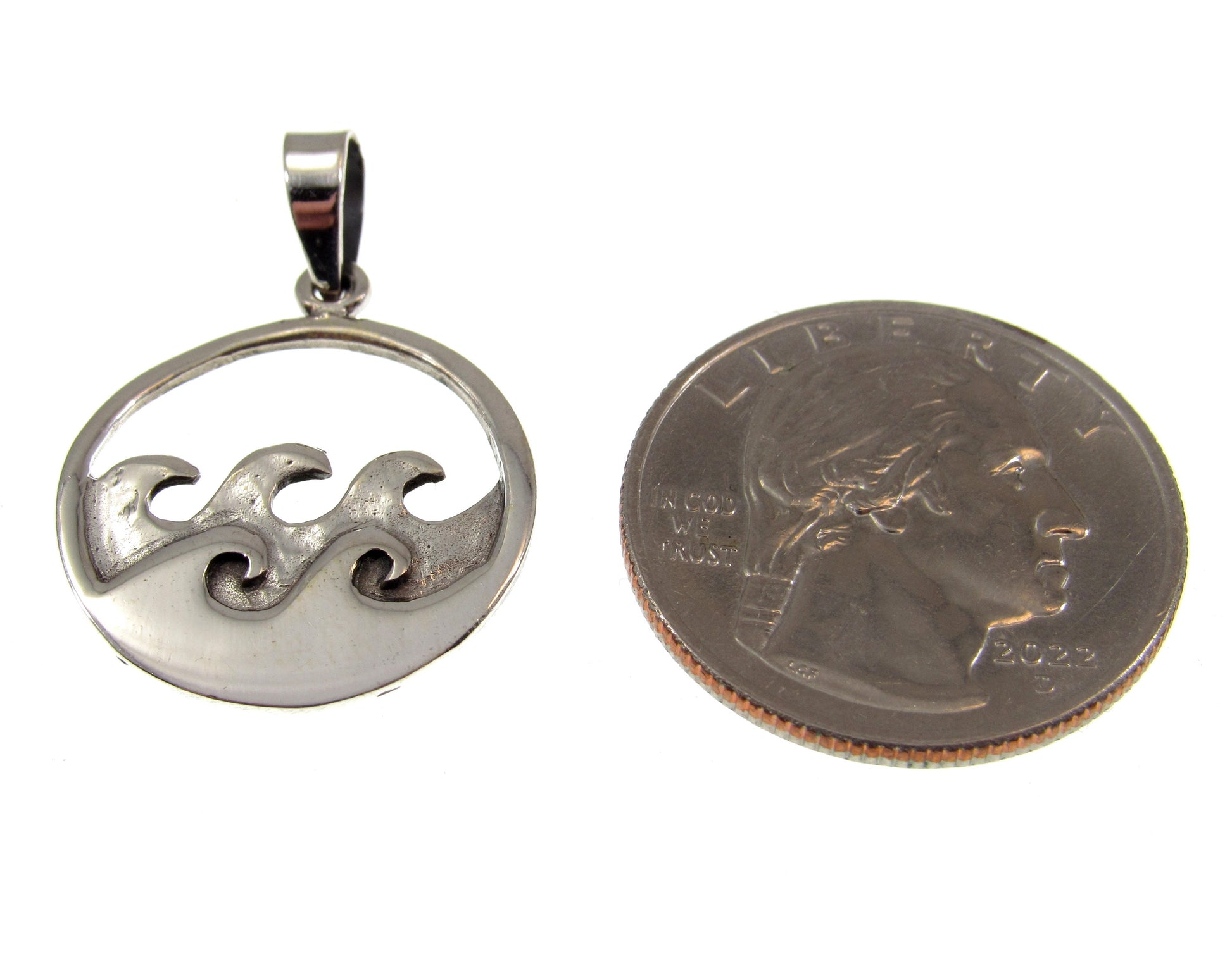 Solid 925 Sterling Silver Ocean Wave Pendant, Minimalist Surf Charm, Gift for Surfer, Triple Wave Charm, Oceancore / Beachcore Jewelry