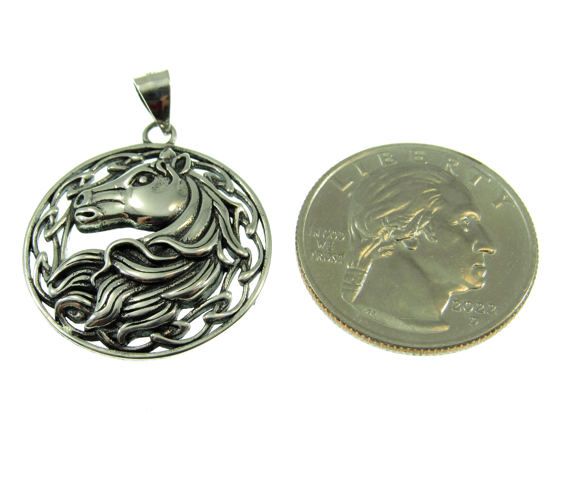 Solid 925 Sterling Silver Celtic Horse Pendant – Equestrian Jewelry, Horse Lover Gift, Norse Viking Charm with Celtic Knotwork
