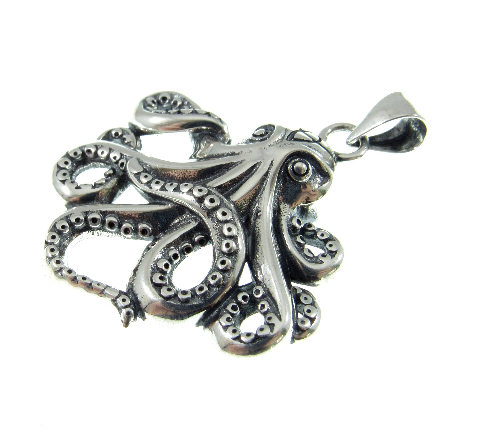 Solid 925 Sterling Silver Octopus Pendant – Handcrafted Nautical Jewelry, Kraken Necklace Pendant, Sea Creature Amulet, Ocean Lover Gift